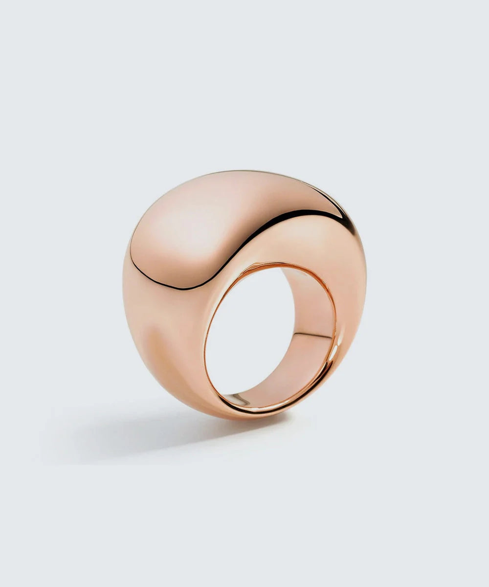 Minimalist Fashion Ring in a sleek high-contrast midnight luxury editorial style