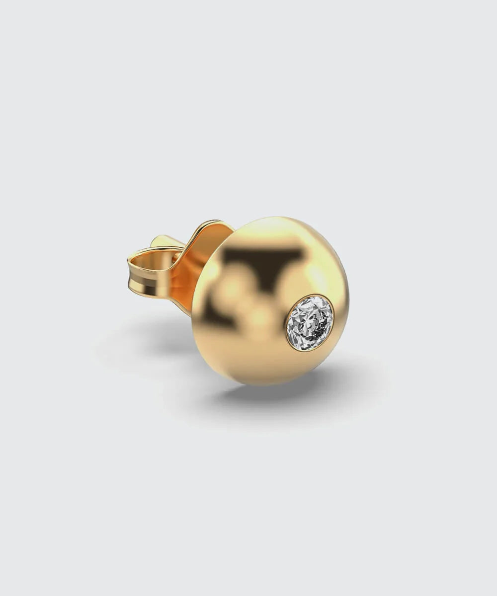 22K Gold Fancy Earrings For Men in a sleek high-contrast midnight luxury editorial style