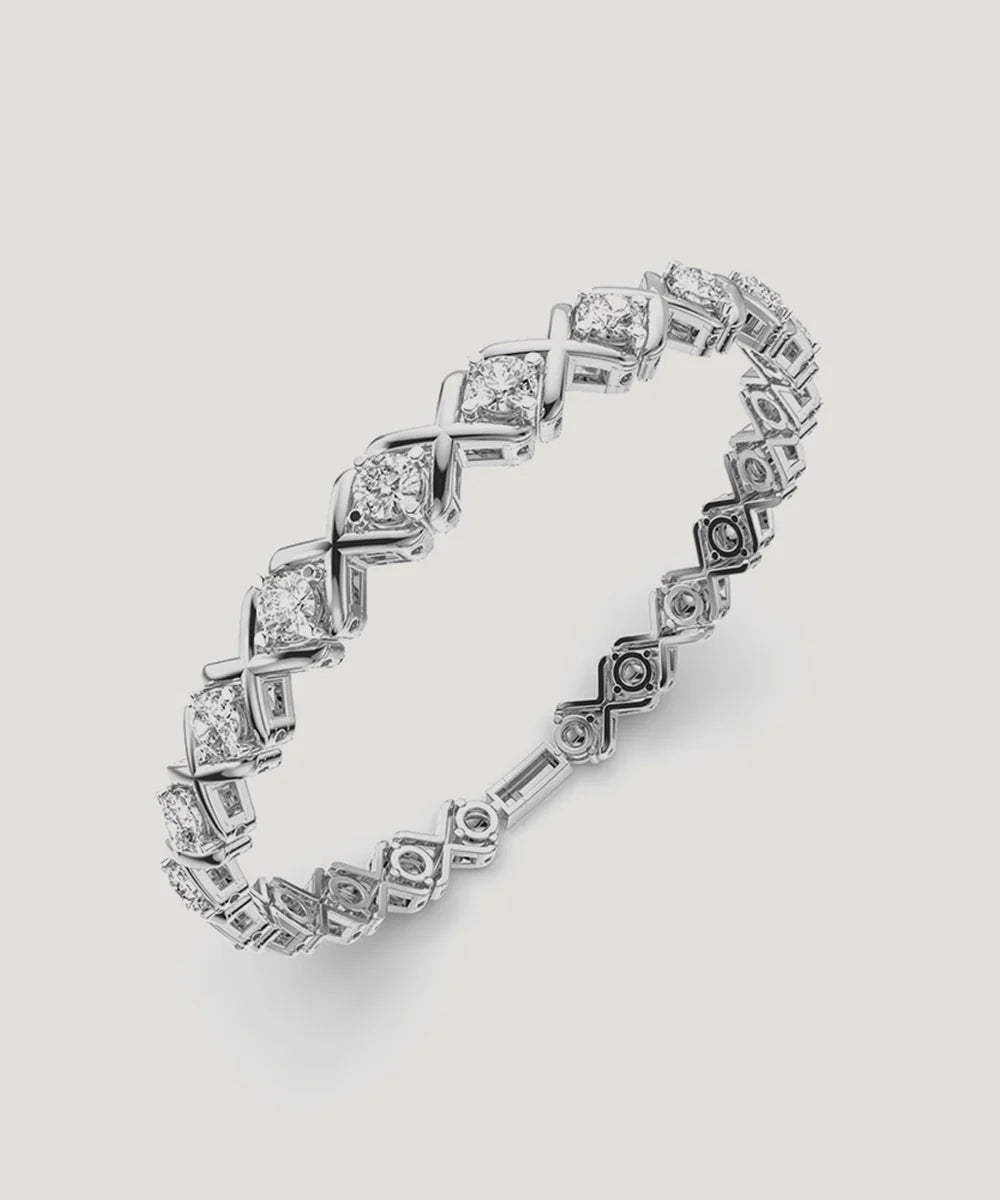 Cross Bracelet in a sleek high-contrast midnight luxury editorial style