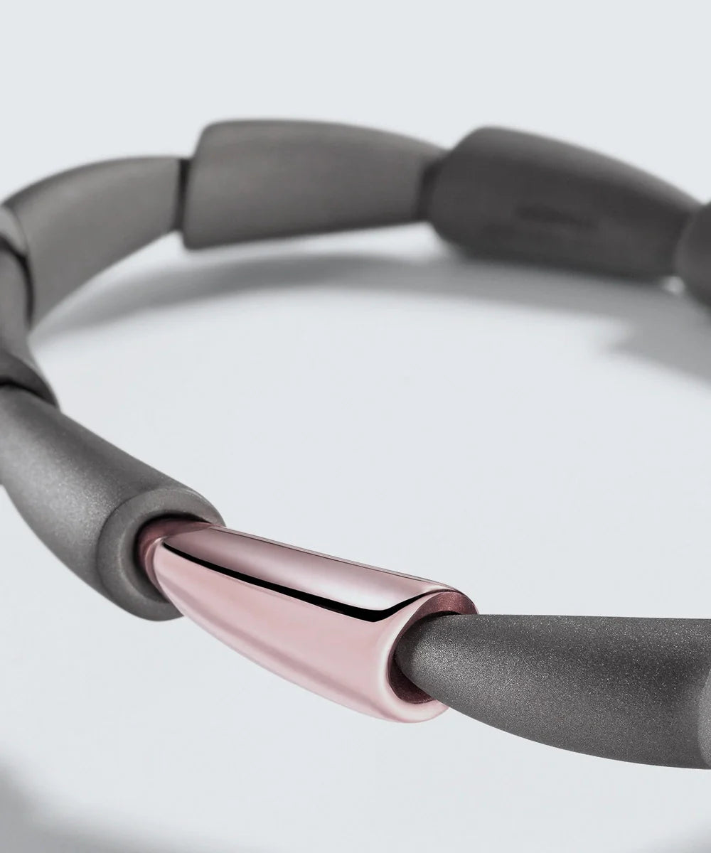 Black Stone Bracelet With Gold Accents