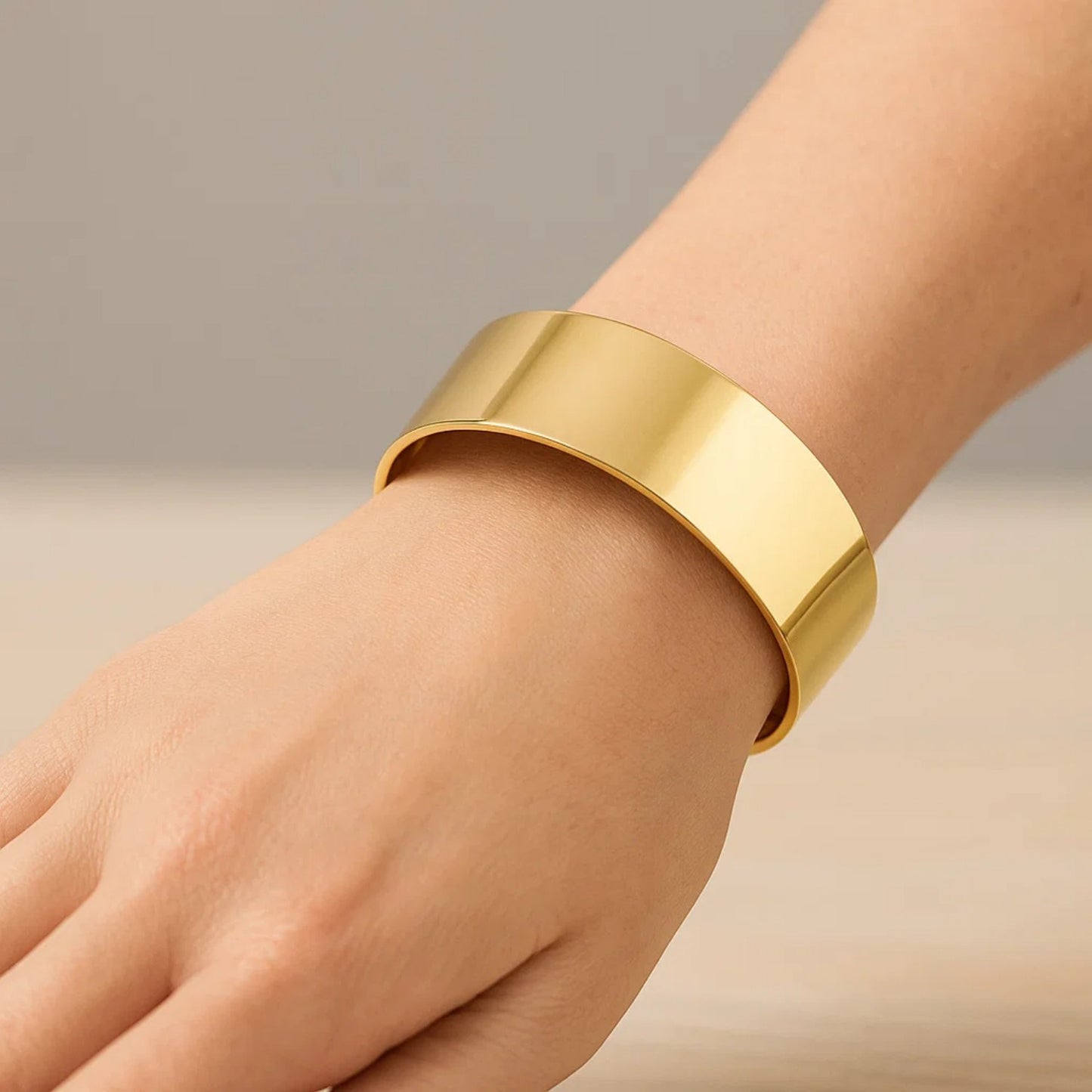 Designer Bold Width Bracelet in 14K Yellow Gold (24.60 mm)