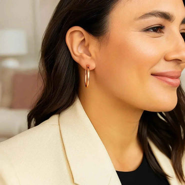 14k rose gold hoop earrings
