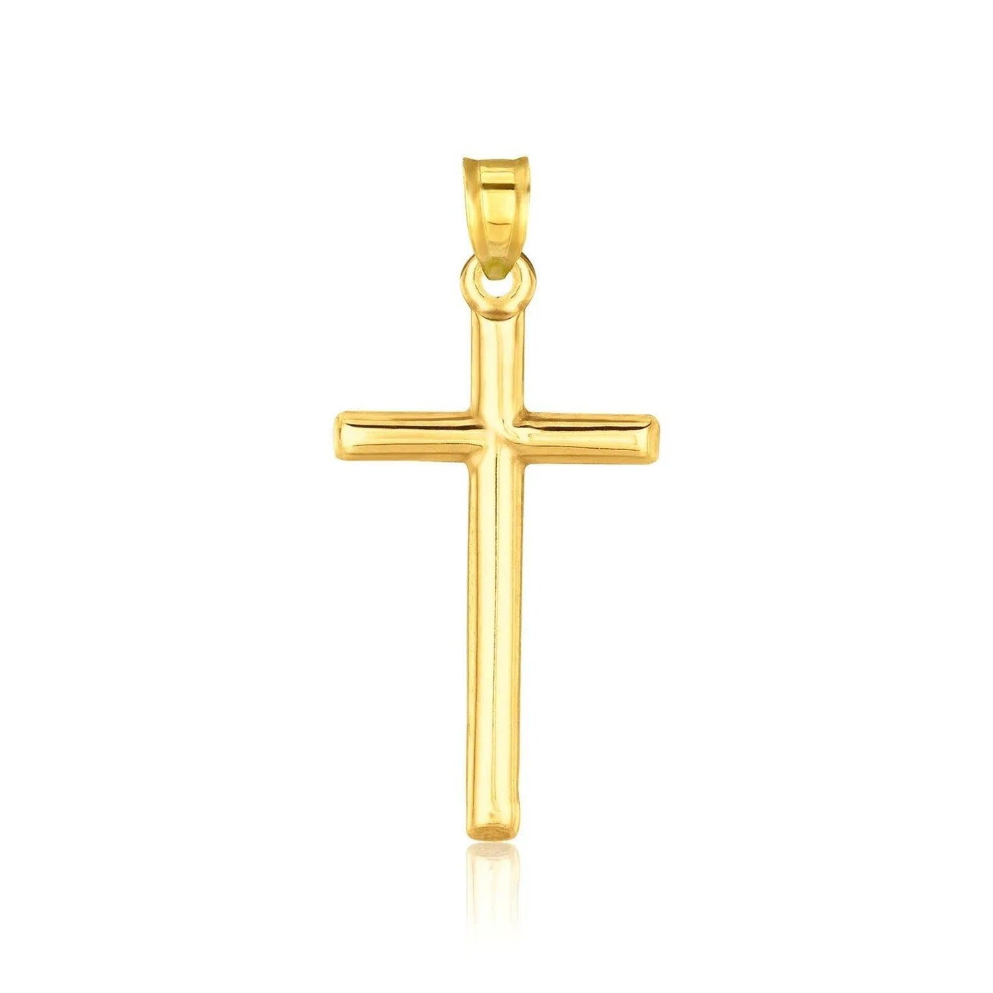 14k Yellow Gold High Polish Cross Pendant - Peelerie