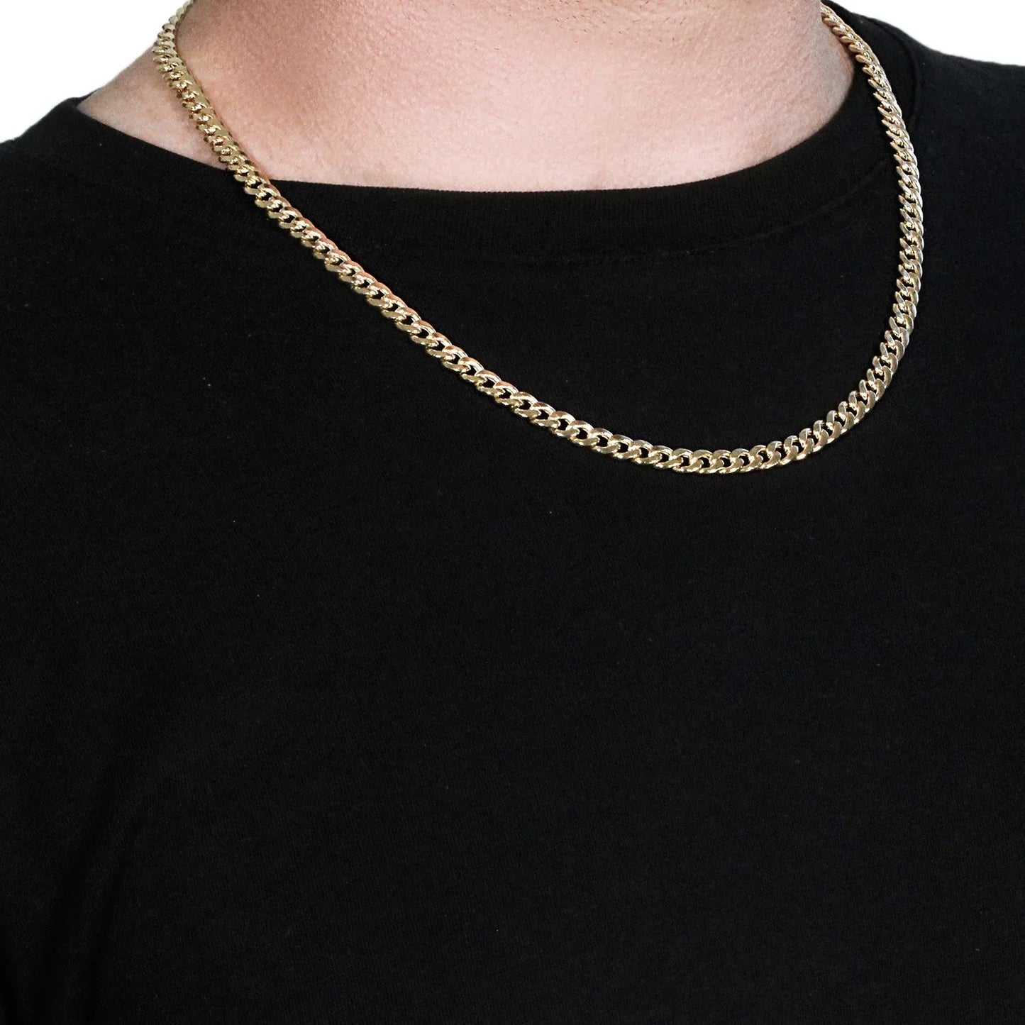 5.5mm 10k Yellow Gold Light Miami Cuban Chain - Peelerie