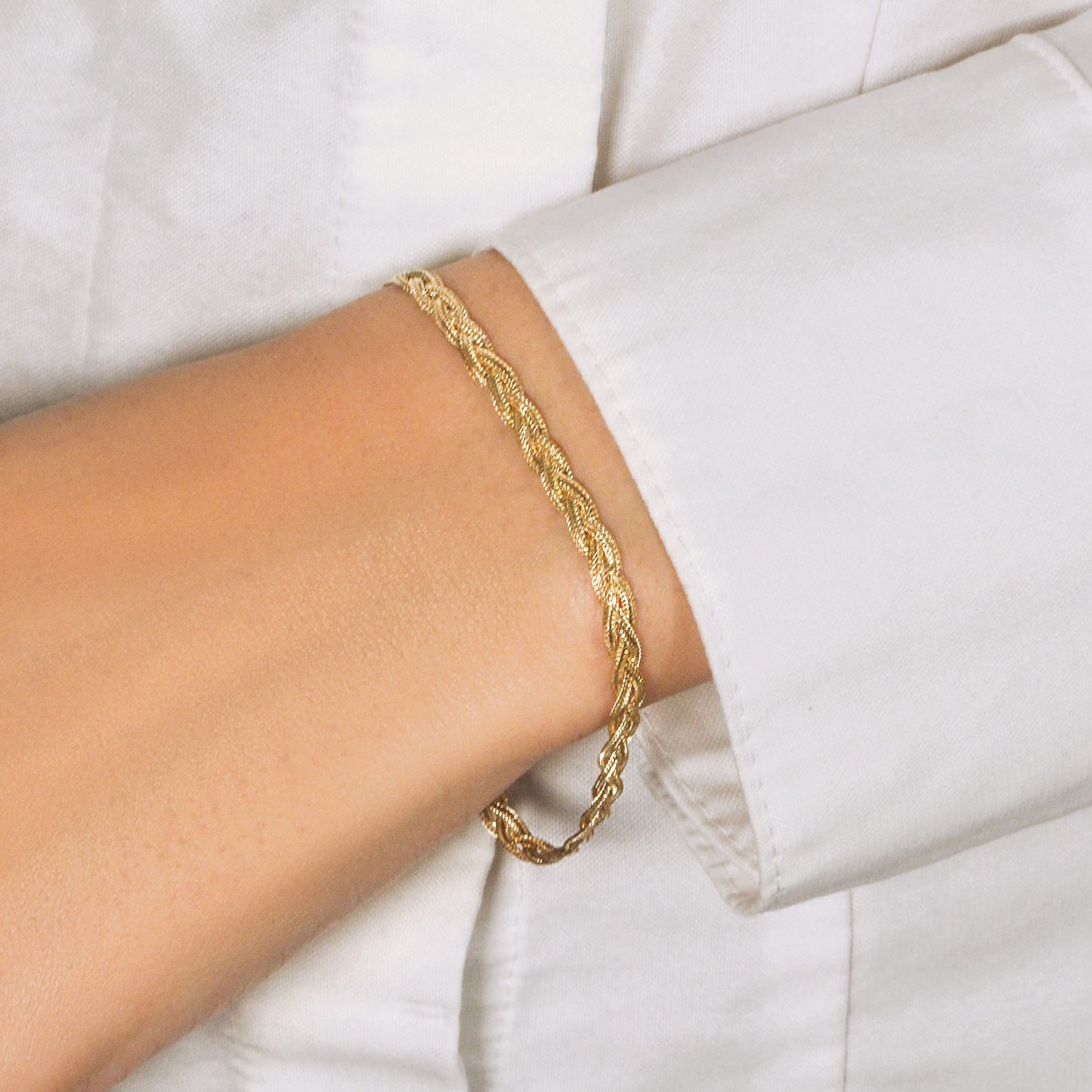 14k Yellow Gold Braided Bracelet (3.50 mm)
