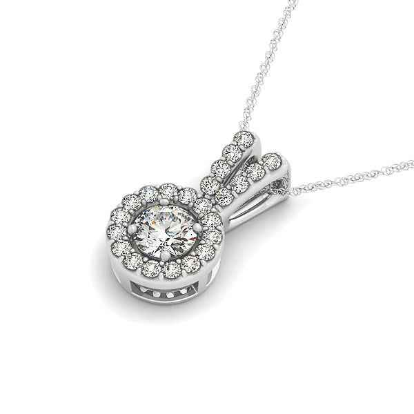 14k white gold pendant set with diamonds