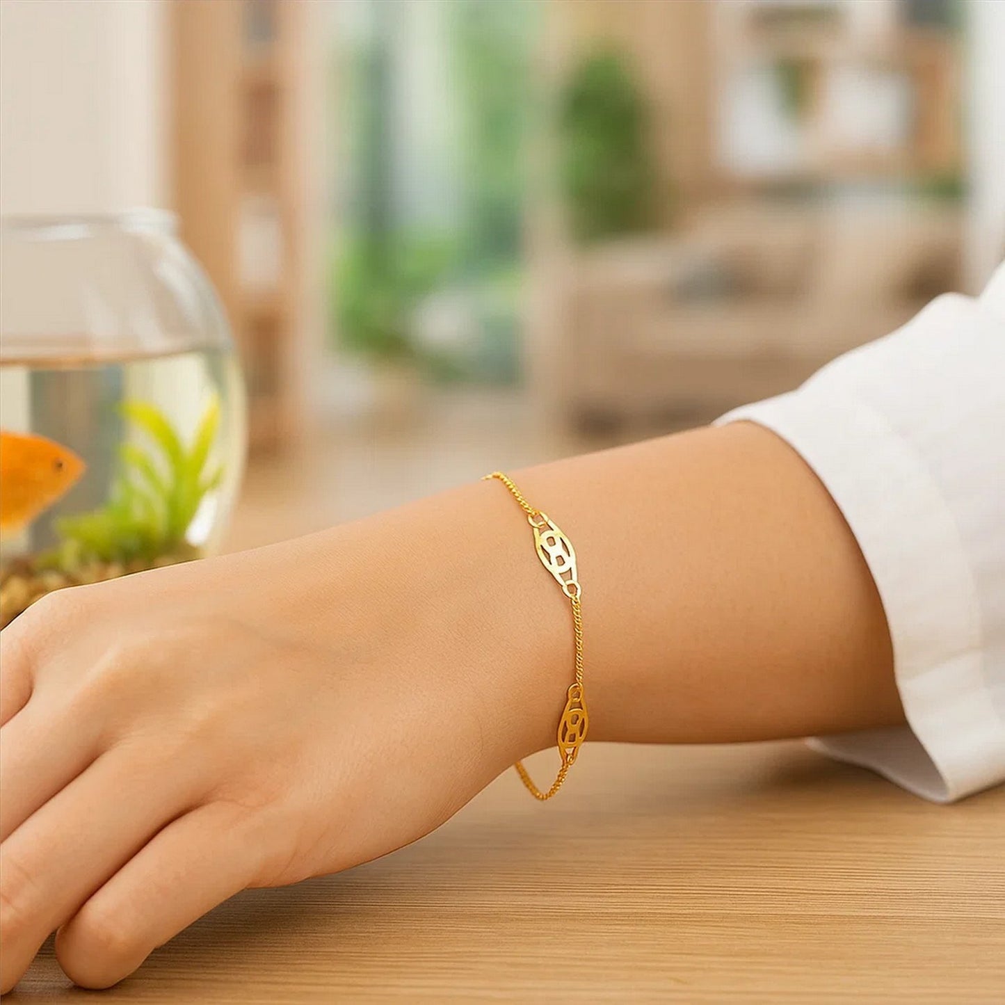 14k Yellow Gold Infinity Bracelet