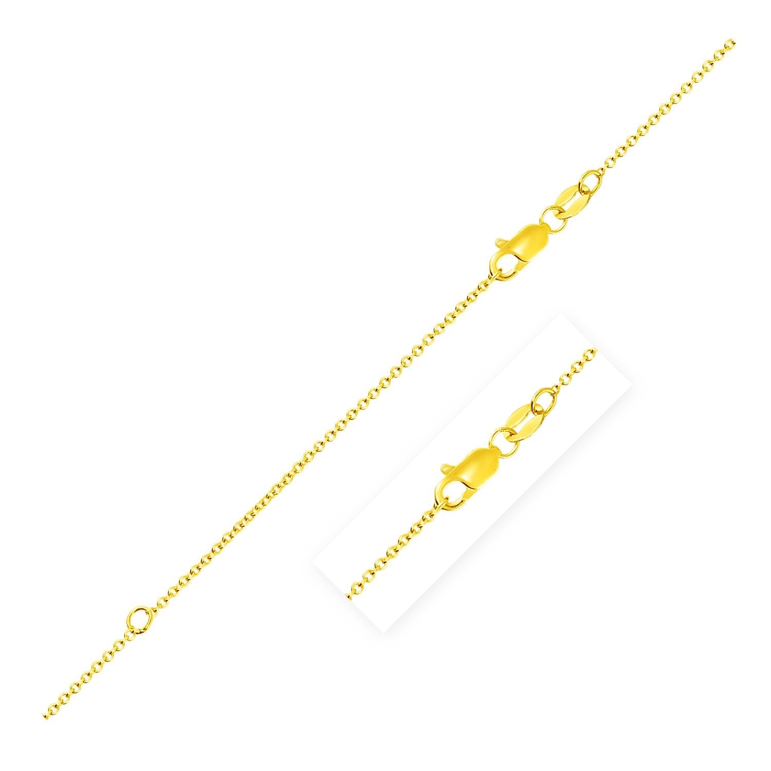 Extendable Cable Chain in 18k Yellow Gold (1.00 mm) in a sleek high-contrast midnight luxury editorial style