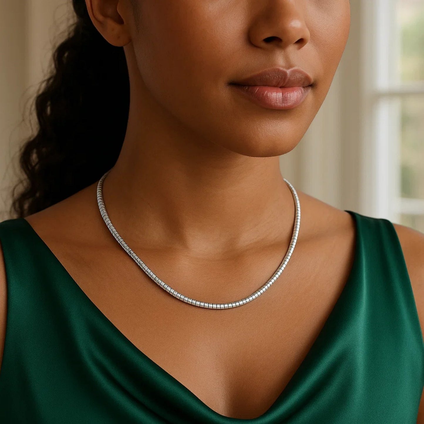 Sterling Silver Classic Omega Chain Necklace (3.0mm)