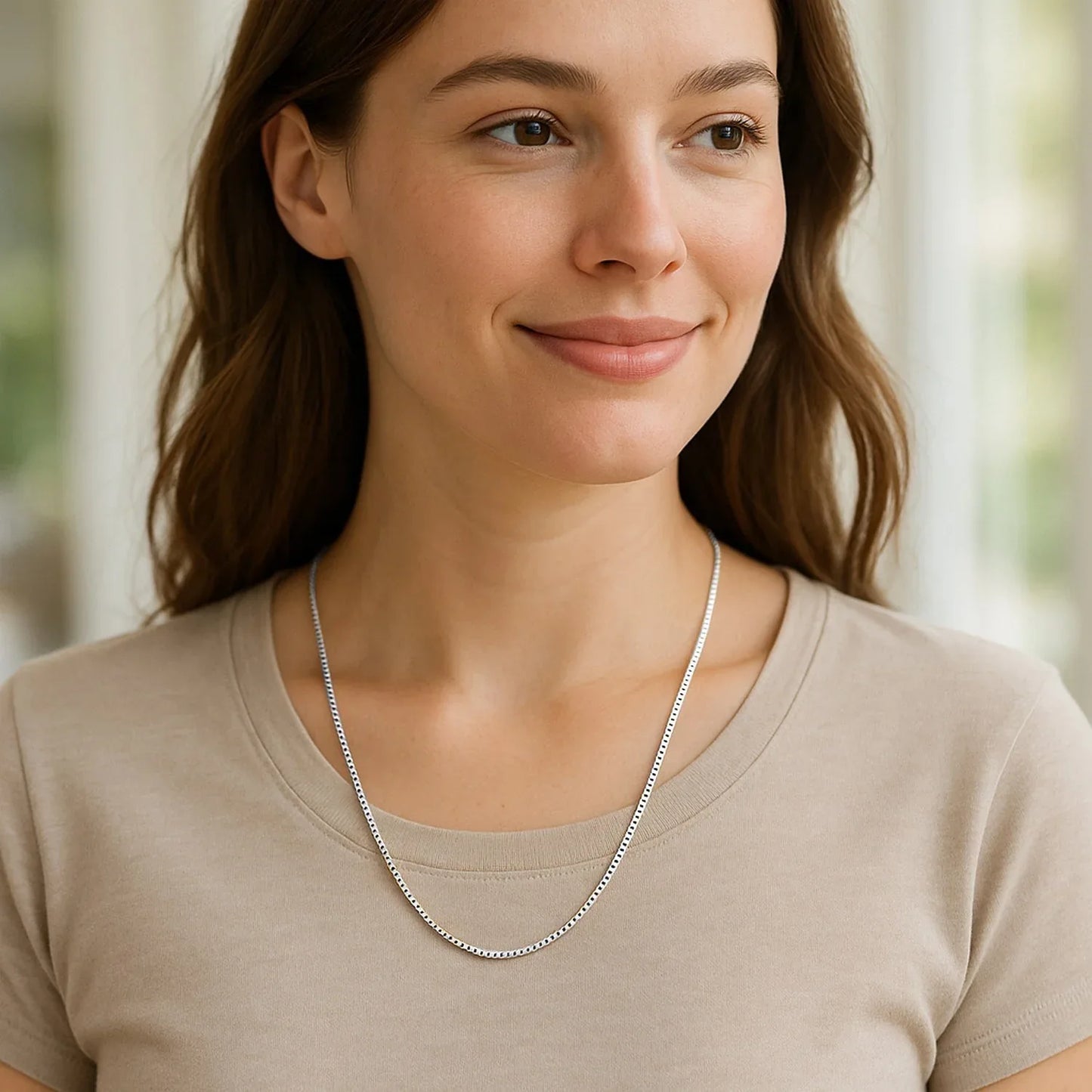 14k White Gold Classic Box Chain (1.4 mm) - Peelerie