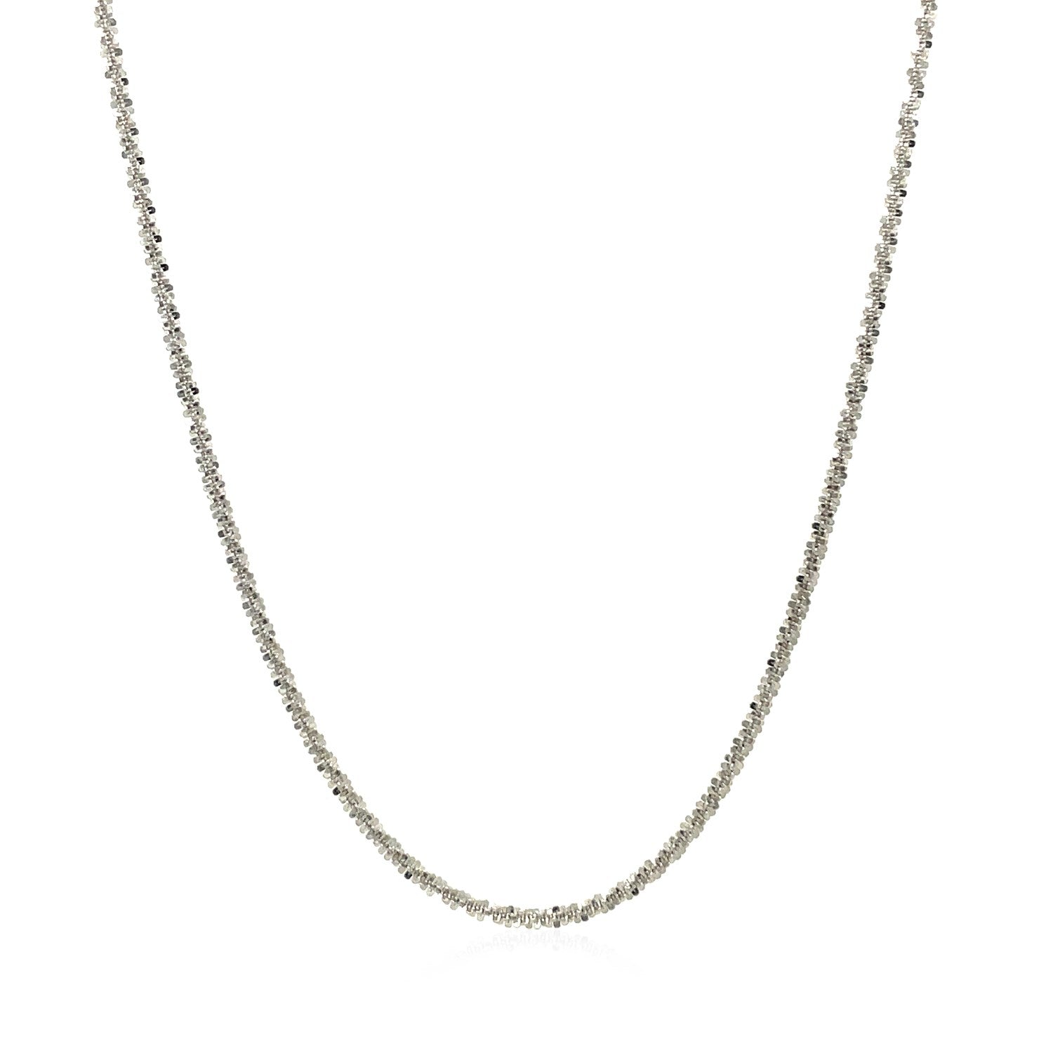 14k White Gold Sparkle Chain (1.50 mm) in a sleek high-contrast midnight luxury editorial style