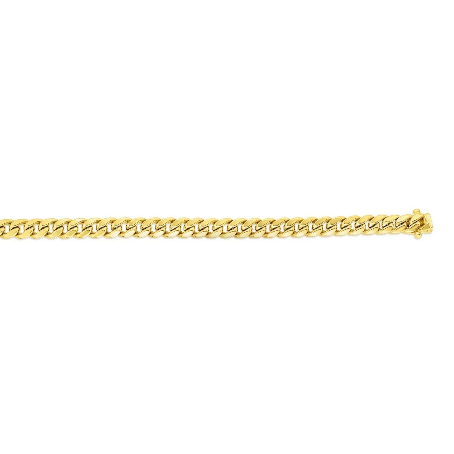 10k Yellow Gold Classic Miami Cuban Solid Bracelet (8.20 mm) - Peelerie