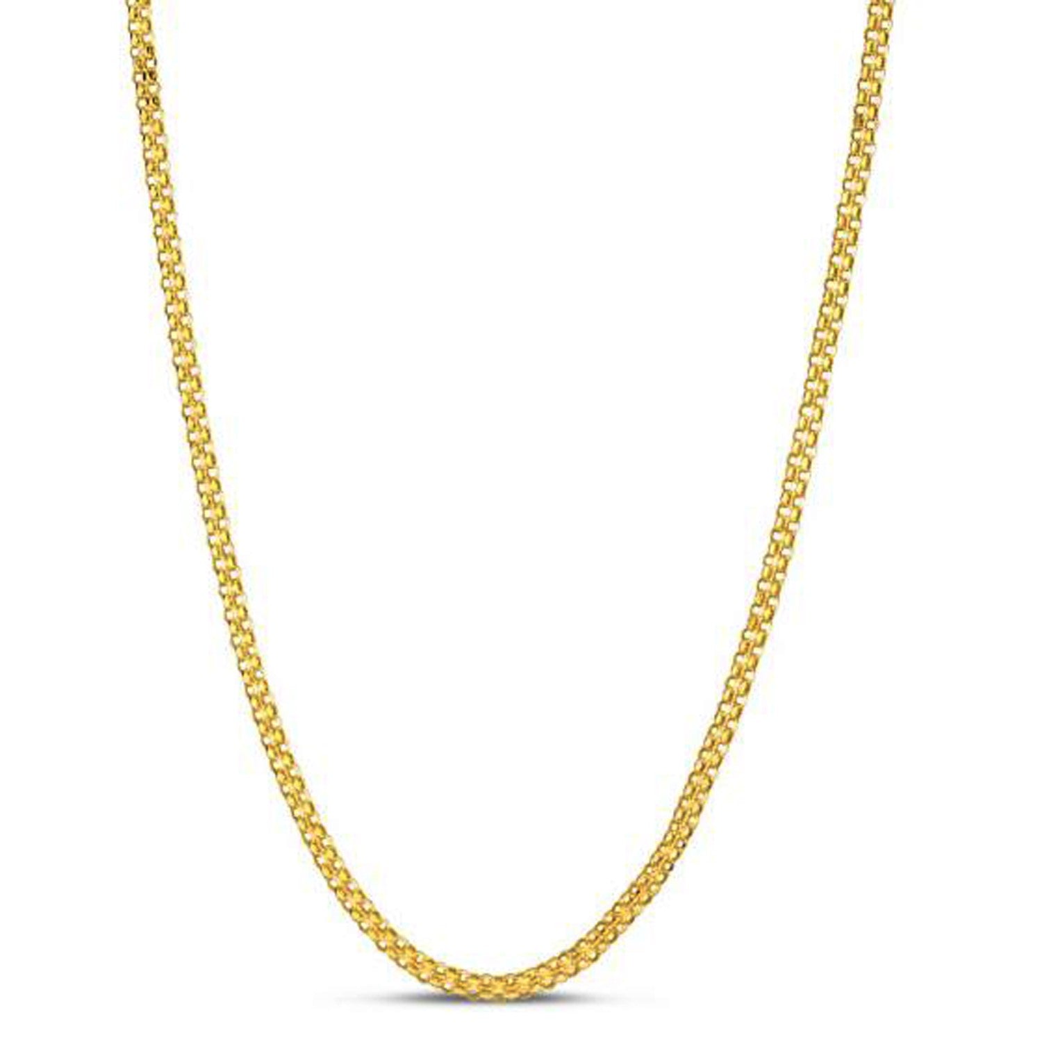 14k Yellow Gold Bismark Chain (2.50 mm) in a sleek high-contrast midnight luxury editorial style