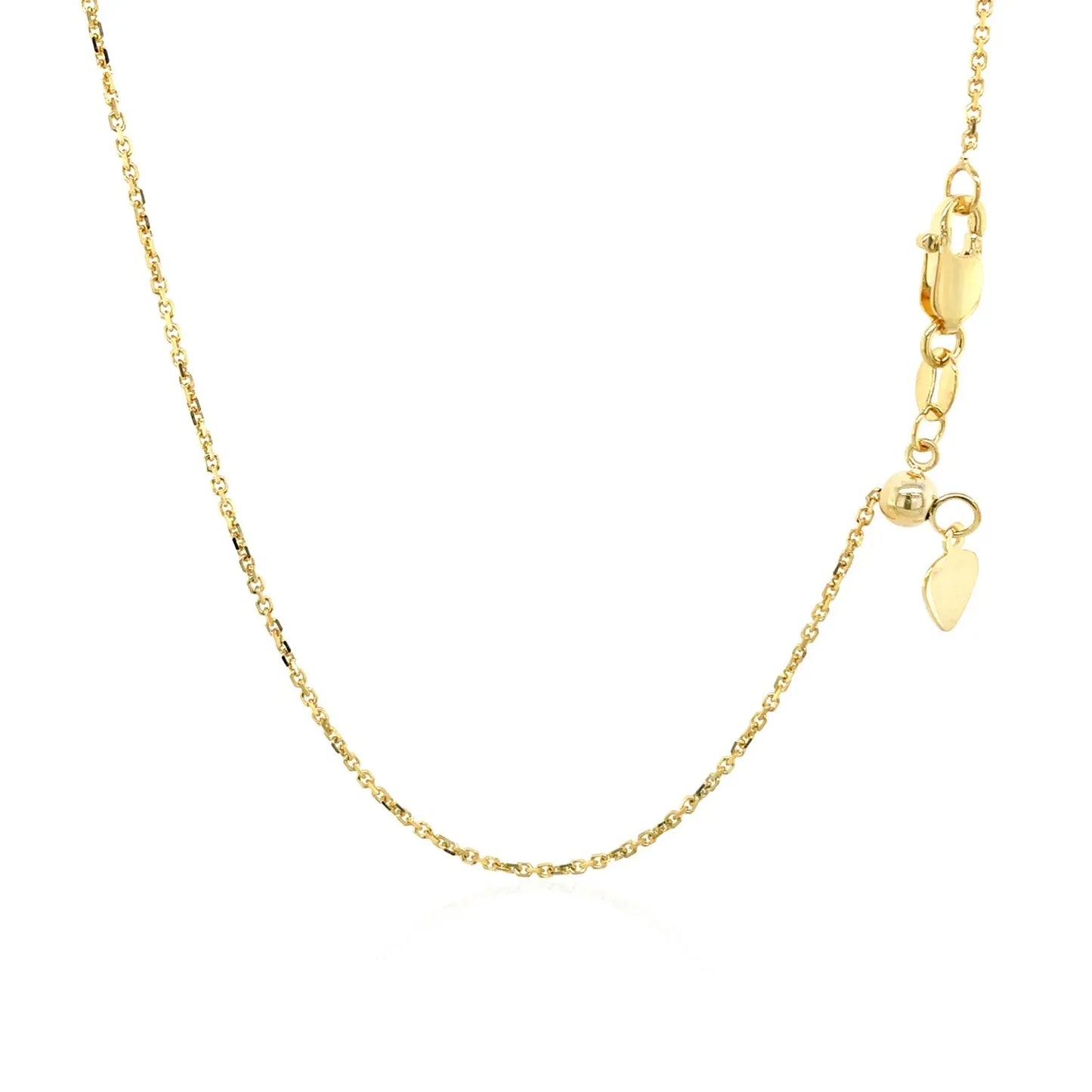 10k Yellow Gold Adjustable Cable Chain (1.10 mm) - Peelerie