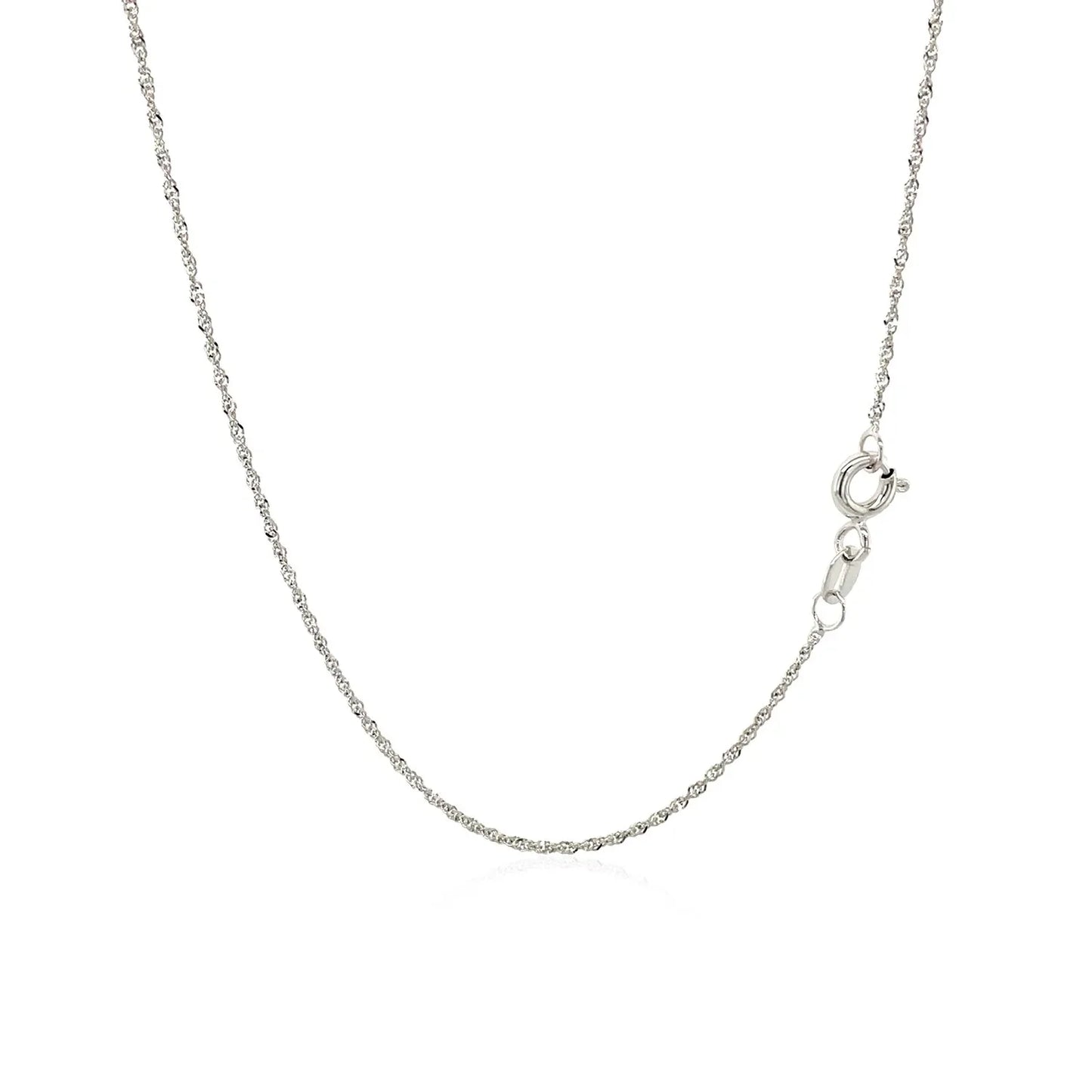 10k White Gold Singapore Chain (1.10 mm) - Peelerie