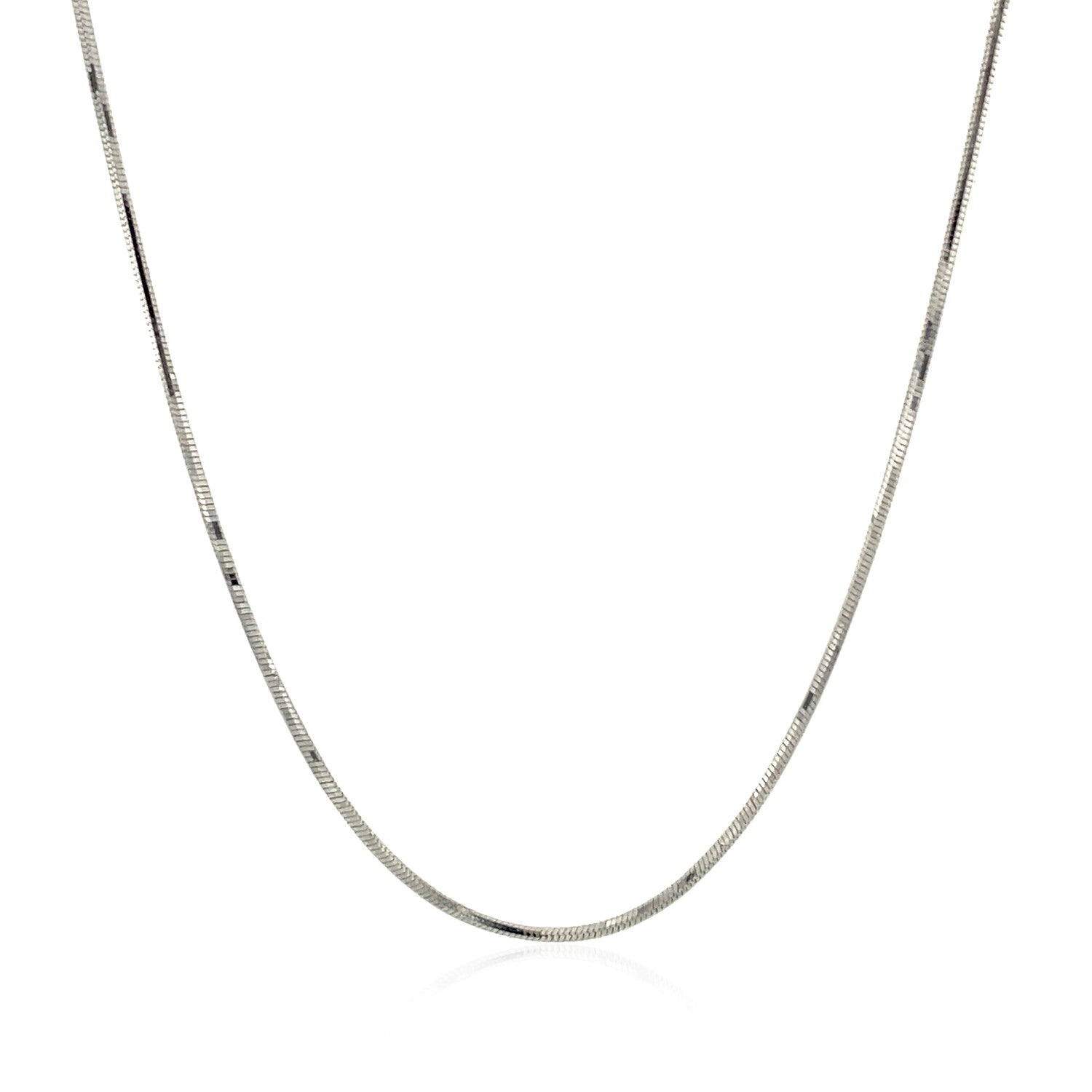 14k White Gold Adjustable Snake Chain (0.80 mm) in a sleek high-contrast midnight luxury editorial style