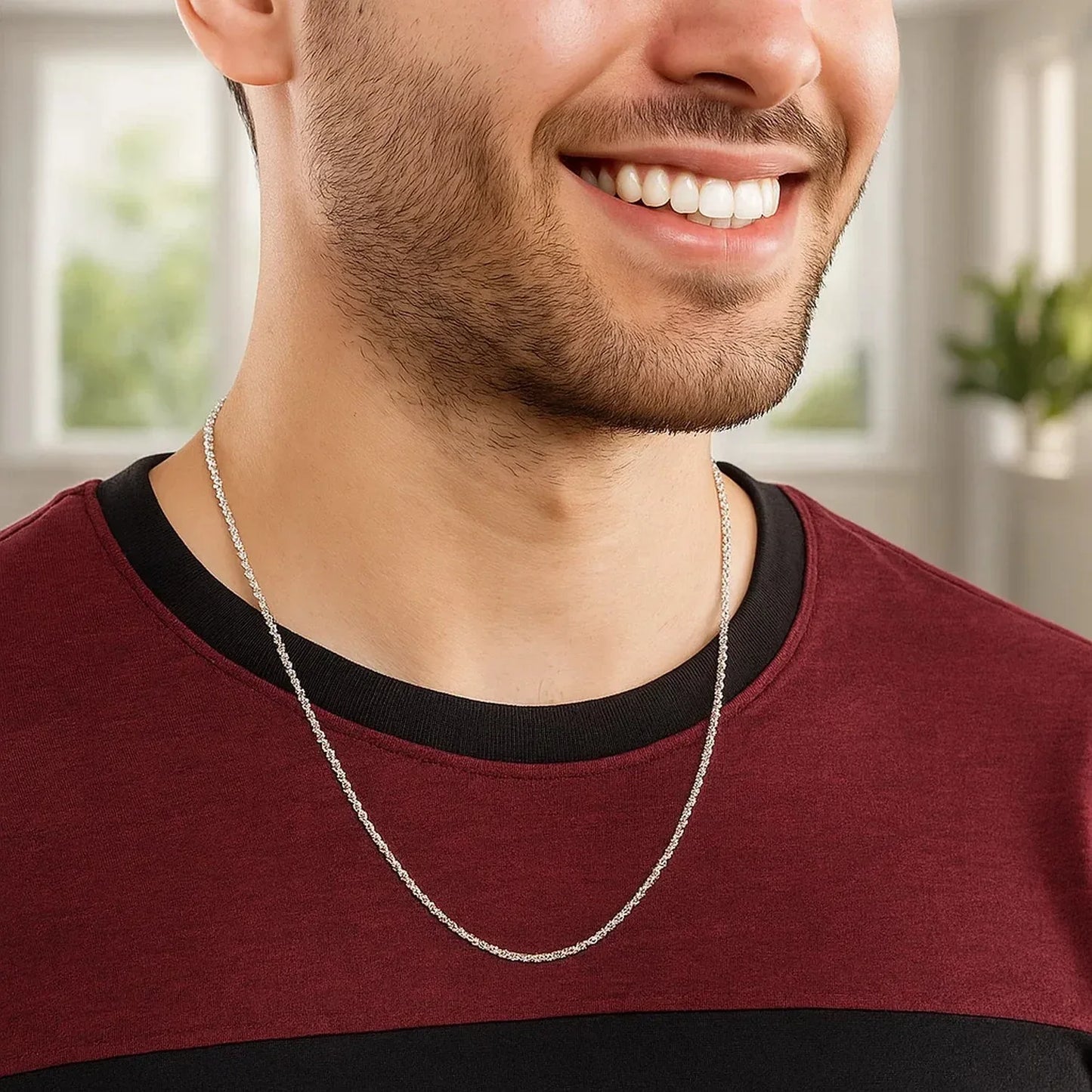 Rhodium Plated Sterling Silver Sparkle Style Chain (1.60 mm) - Peelerie