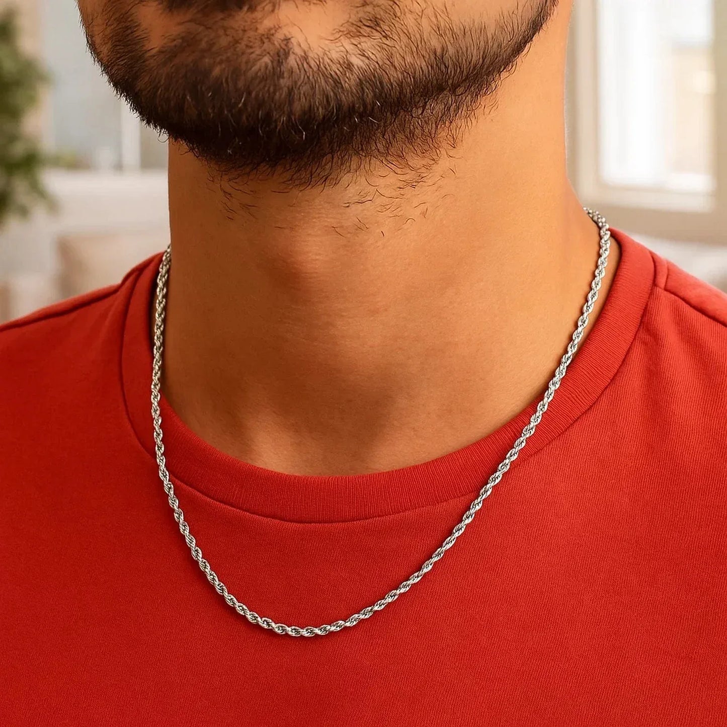 Sterling Silver 1.8mm Diamond Cut Rope Style Chain - Peelerie