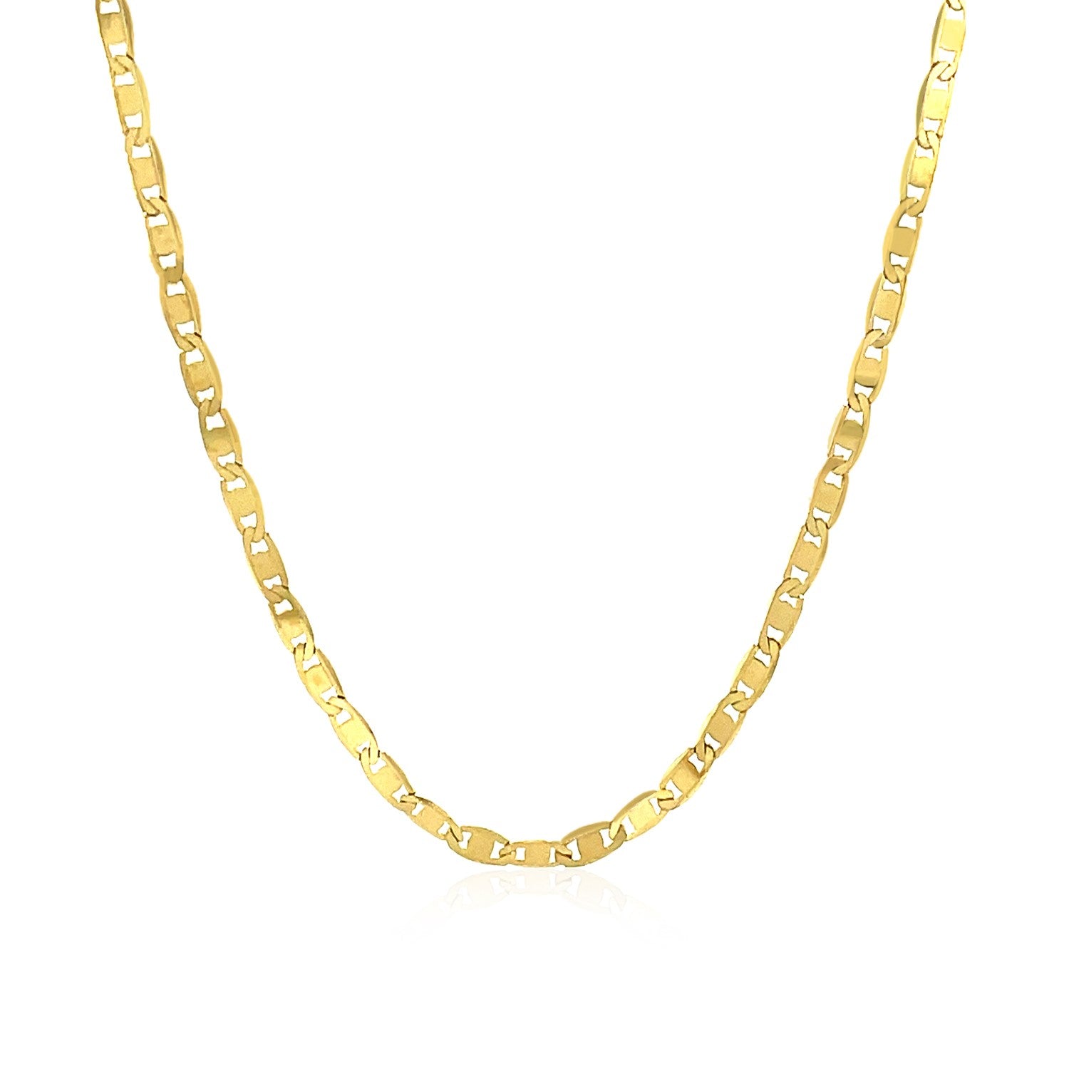 10k Yellow Gold Mariner Link Chain (2.30 mm) in a sleek high-contrast midnight luxury editorial style
