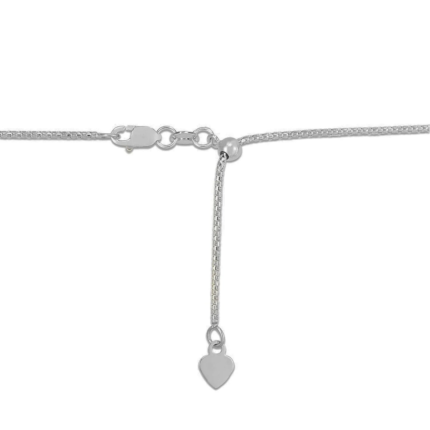 14k White Gold Adjustable Popcorn Chain (1.00 mm) - Peelerie