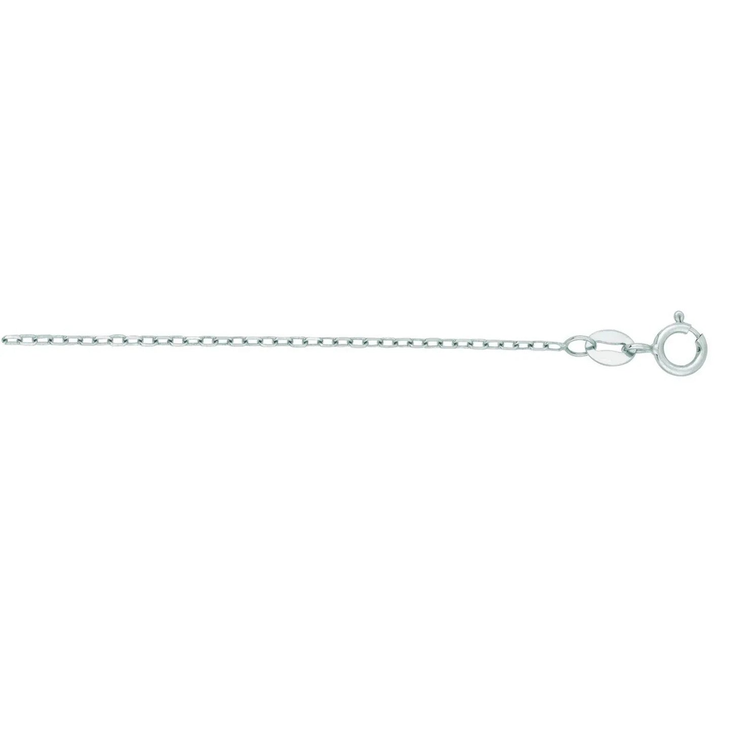 14k White Gold Faceted Cable Link Chain (1.2 mm) - Peelerie