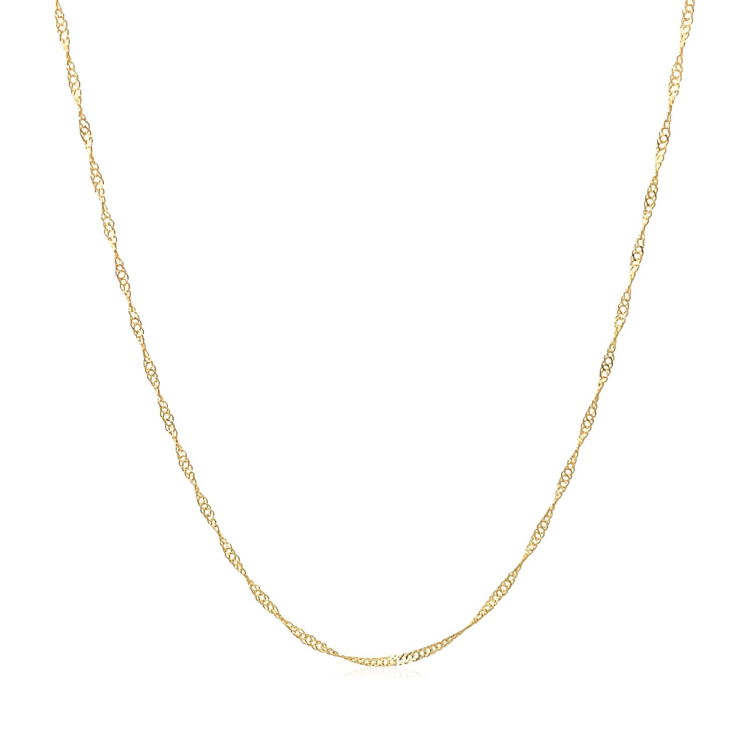 14k Yellow Gold Singapore Chain 0.6mm (0.60 mm) in a sleek high-contrast midnight luxury editorial style