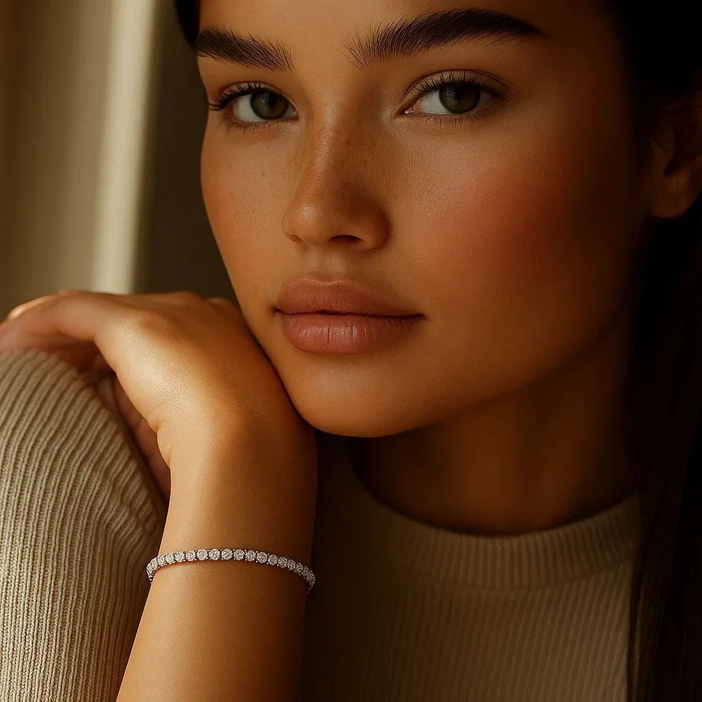 Lab Grown Round Diamond Tennis Bracelet in 14k White Gold (2 cctw F/G VS2/SI1) - Peelerie