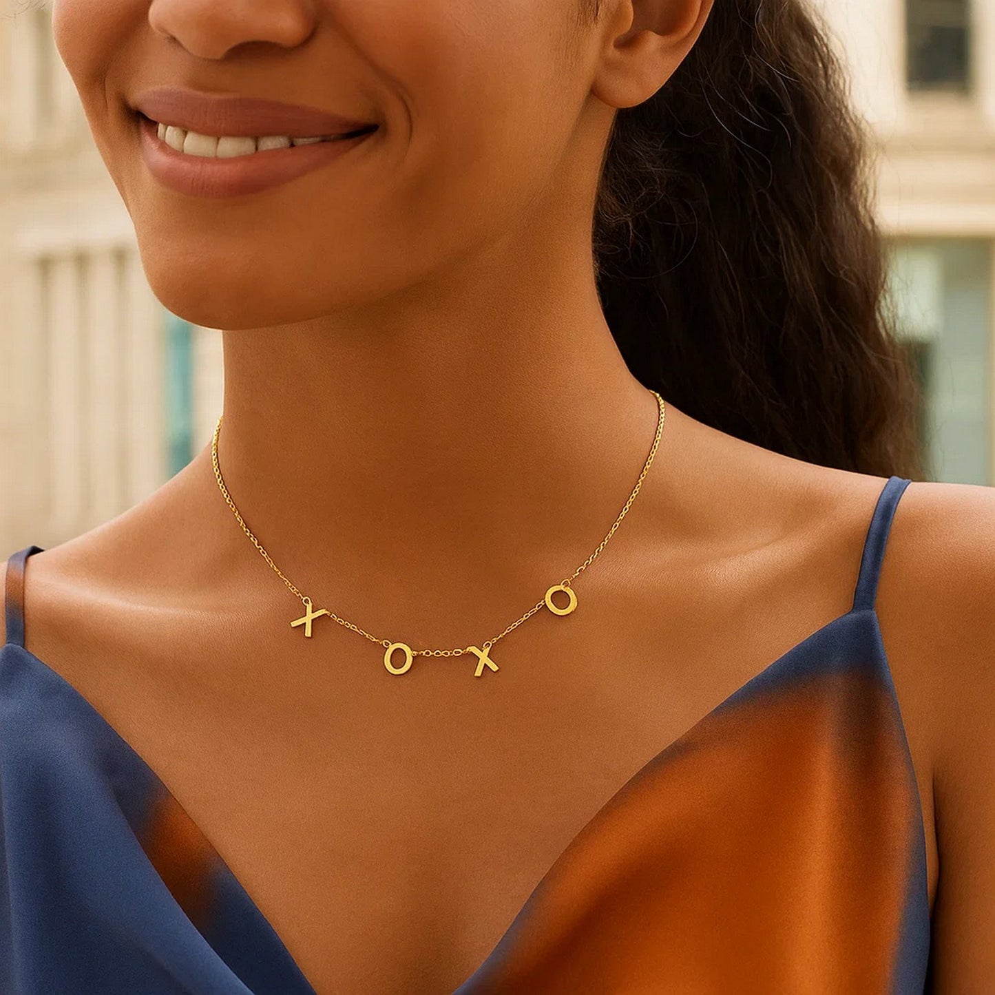 14K Yellow Gold XOXO Necklace