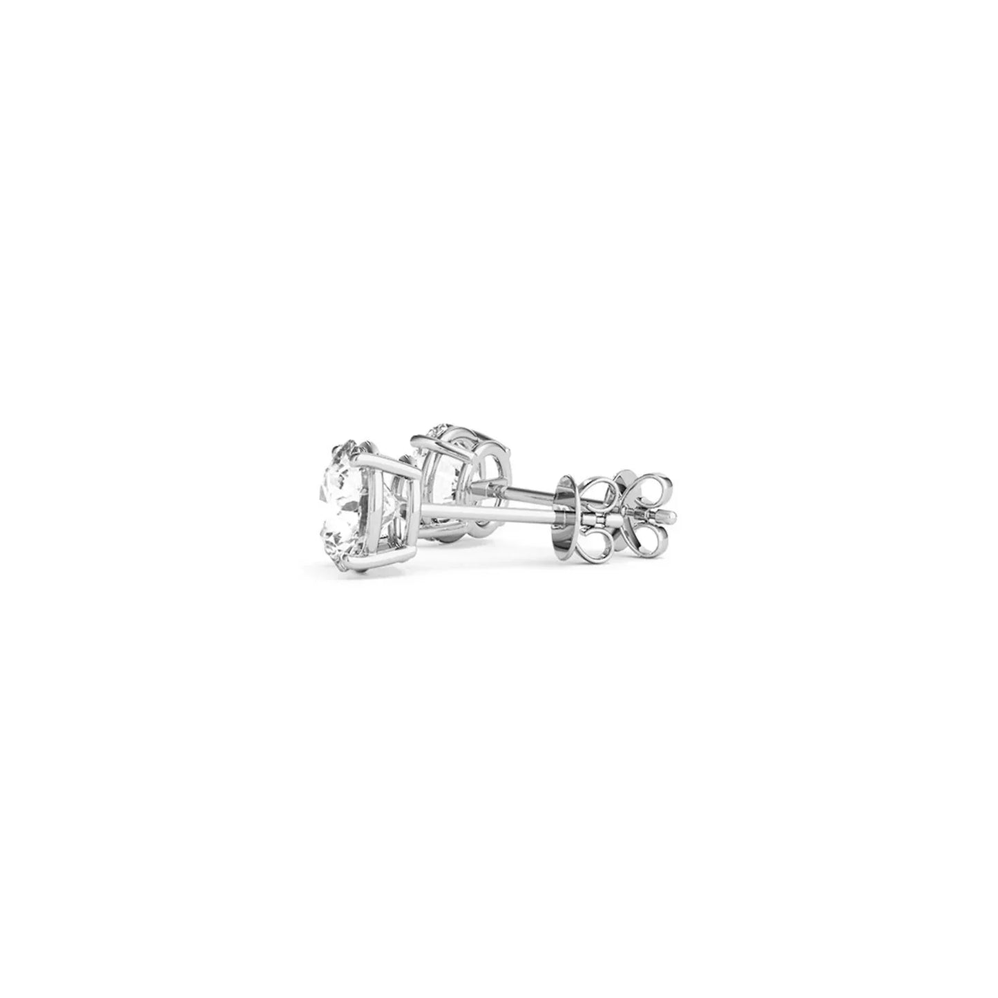 1 1/2 cttw Certified IGI Lab Grown Round Diamond Earrings 14k White Gold (G/VS2) - Peelerie