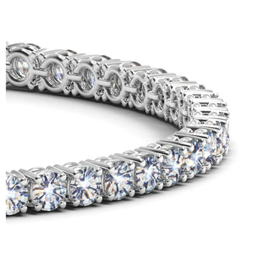 Lab Grown Round Diamond Tennis Bracelet in 14k White Gold (10 cctw F/G VS2/SI1) - Peelerie