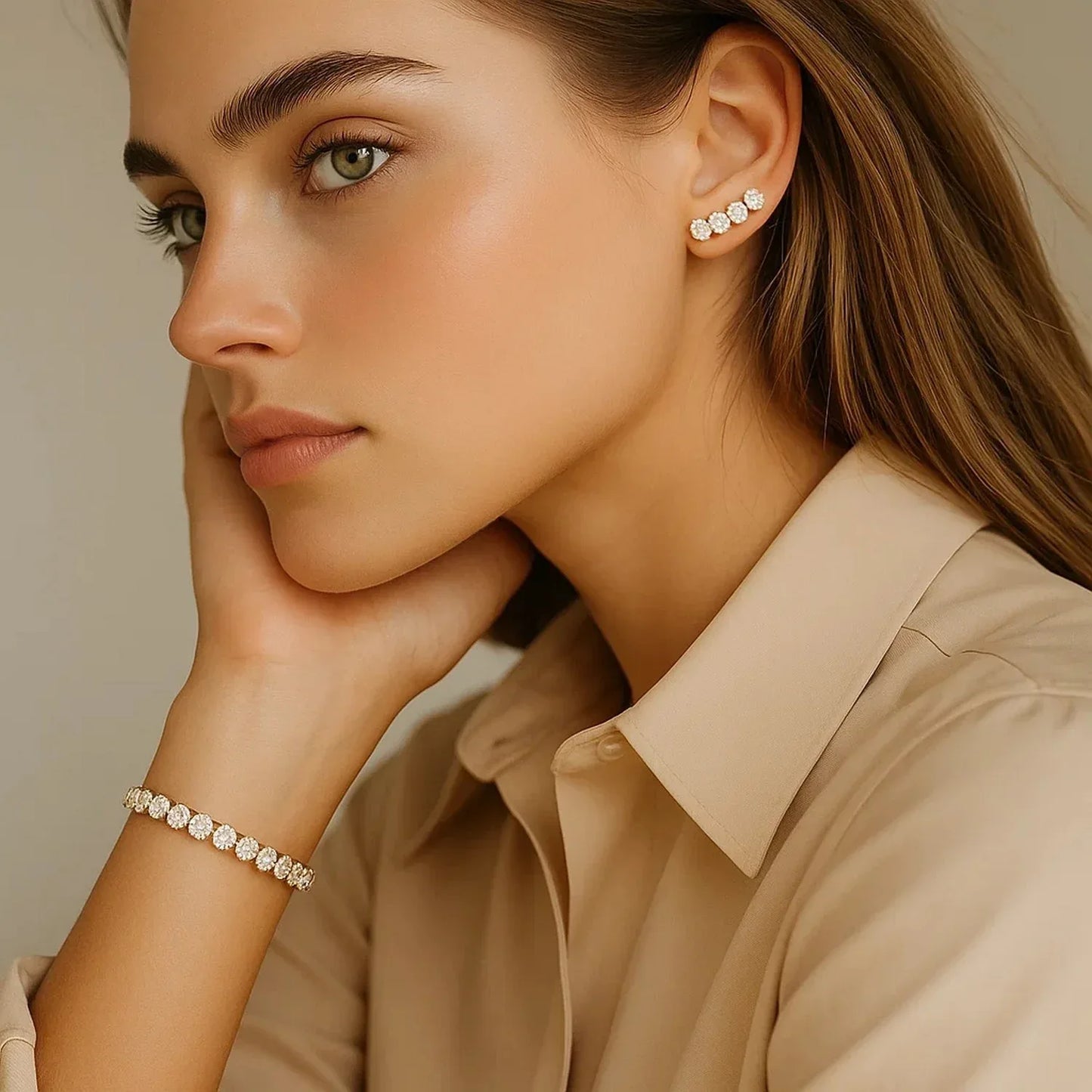 Lab Grown Round Diamond Tennis Bracelet in 14k Yellow Gold (7 cctw F/G VS2/SI1) - Peelerie