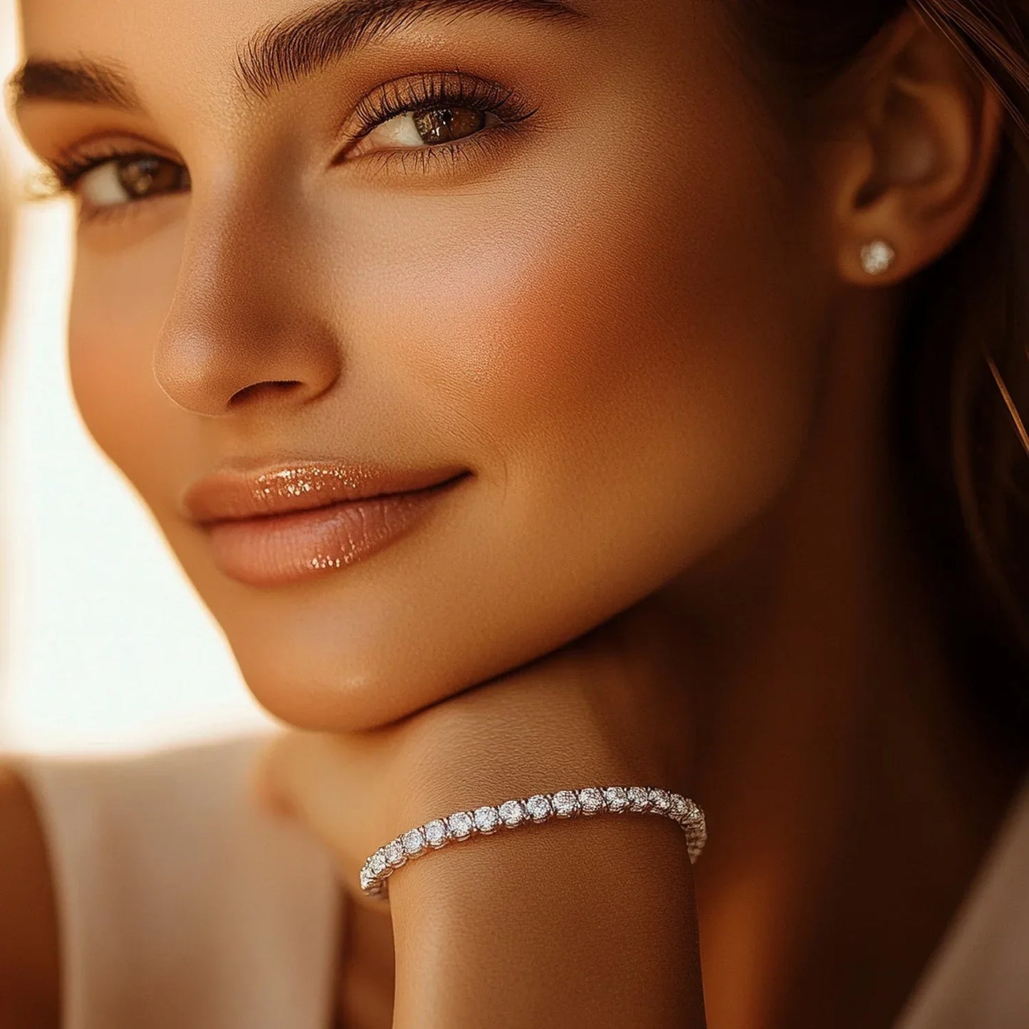 Lab Grown Round Diamond Tennis Bracelet in 14k White Gold (7 cctw F/G VS2/SI1) - Peelerie