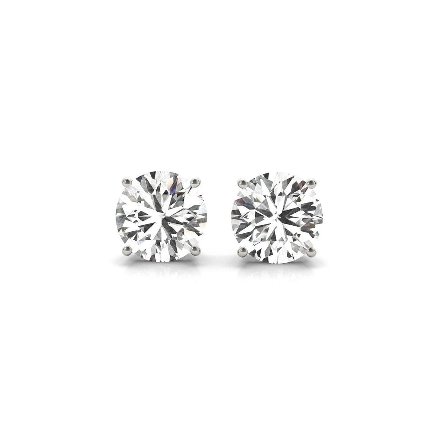 4 cttw Certified IGI Lab Grown Round Diamond Stud Earrings 14k White Gold(G/VS2) in a sleek high-contrast midnight luxury edi