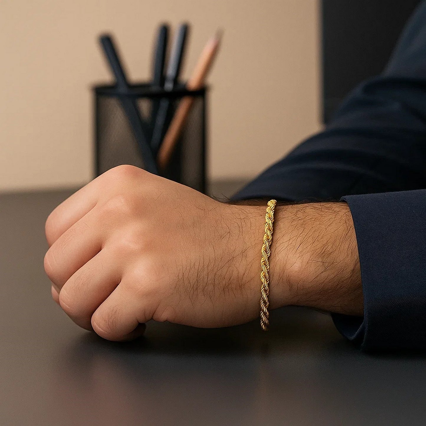 Lite Rope Chain Bracelet in 10k Yellow Gold (4.00 mm)