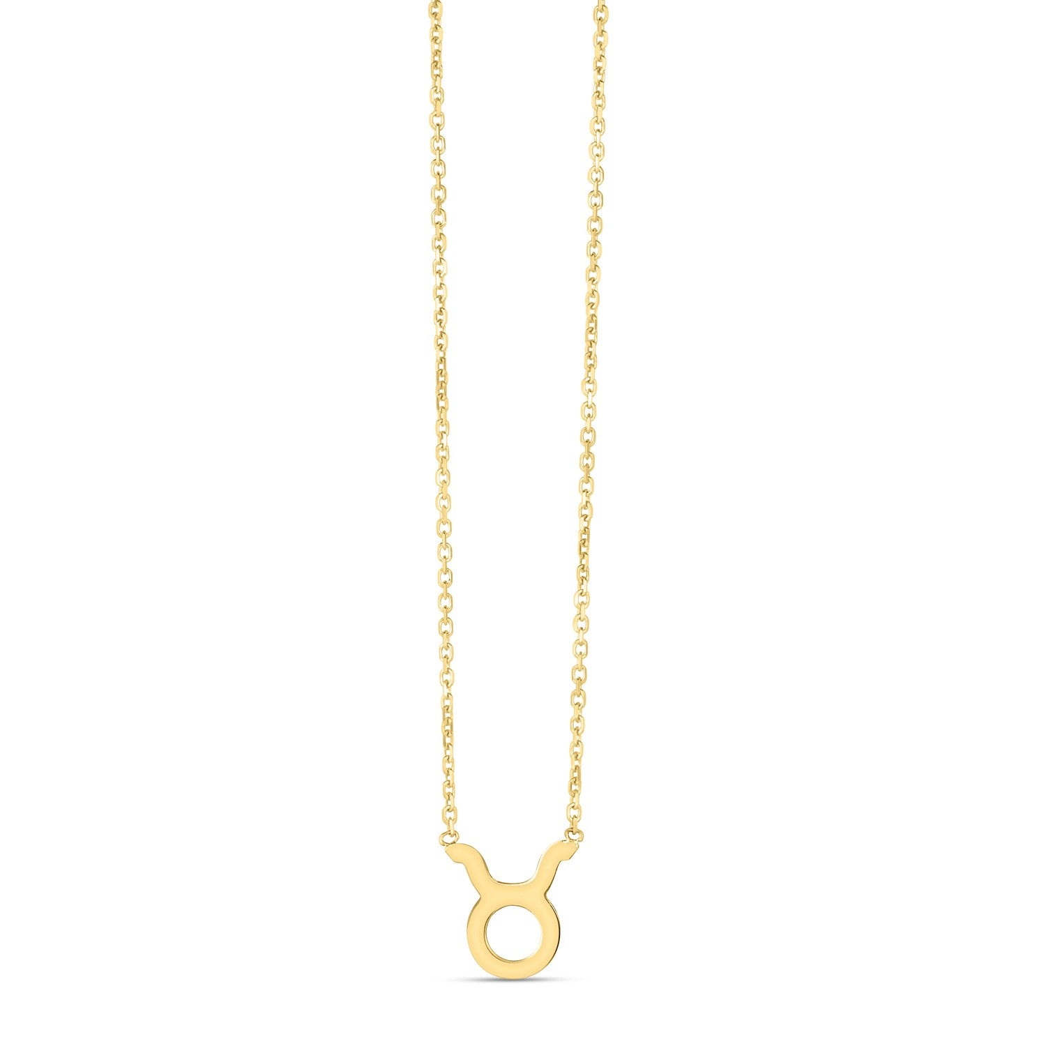 14K Yellow Gold Taurus Necklace in a sleek high-contrast midnight luxury editorial style