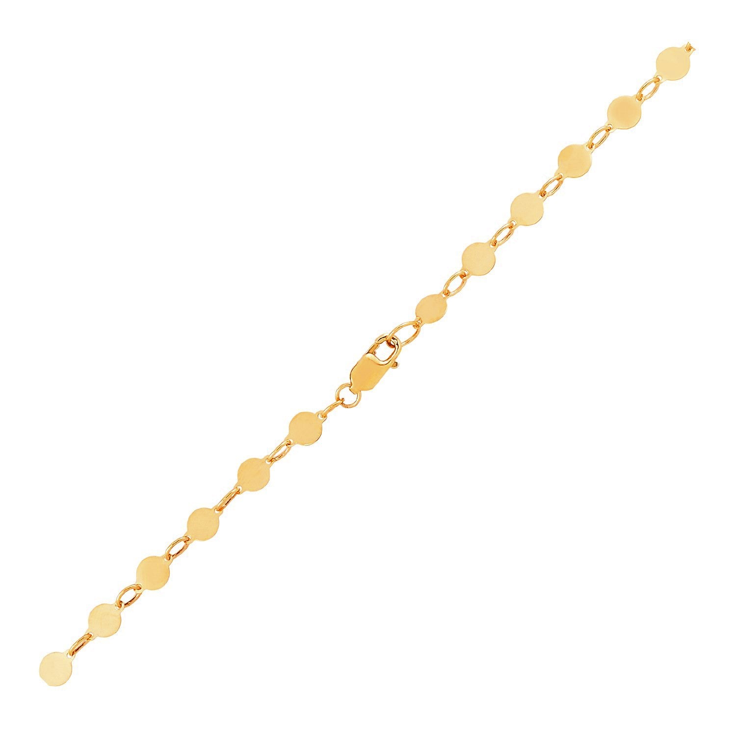 14k Yellow Gold Bracelet with Polished Circles (3.90 mm) in a sleek high-contrast midnight luxury editorial style