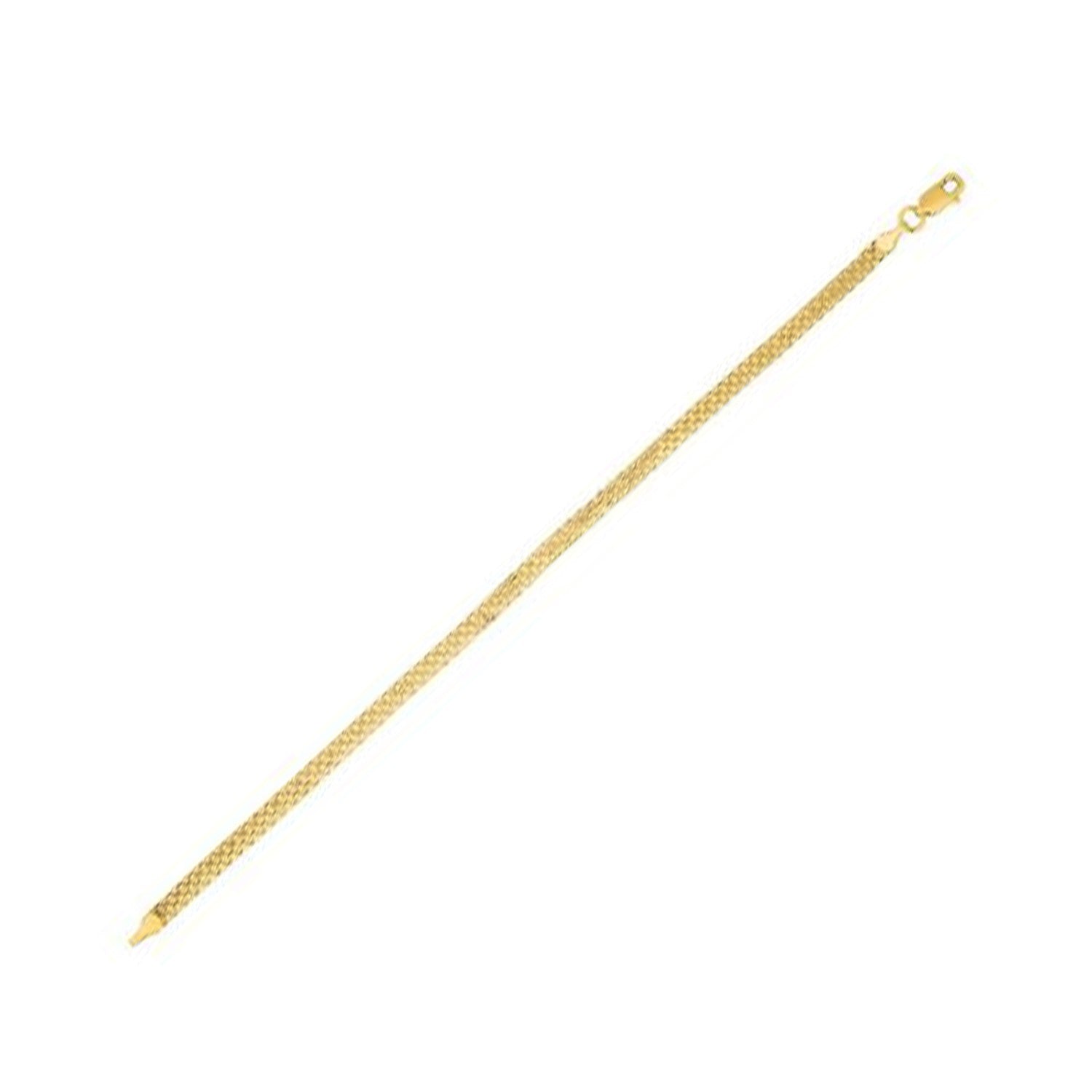 14k Yellow Gold Bismark Bracelet (3.50 mm) in a sleek high-contrast midnight luxury editorial style