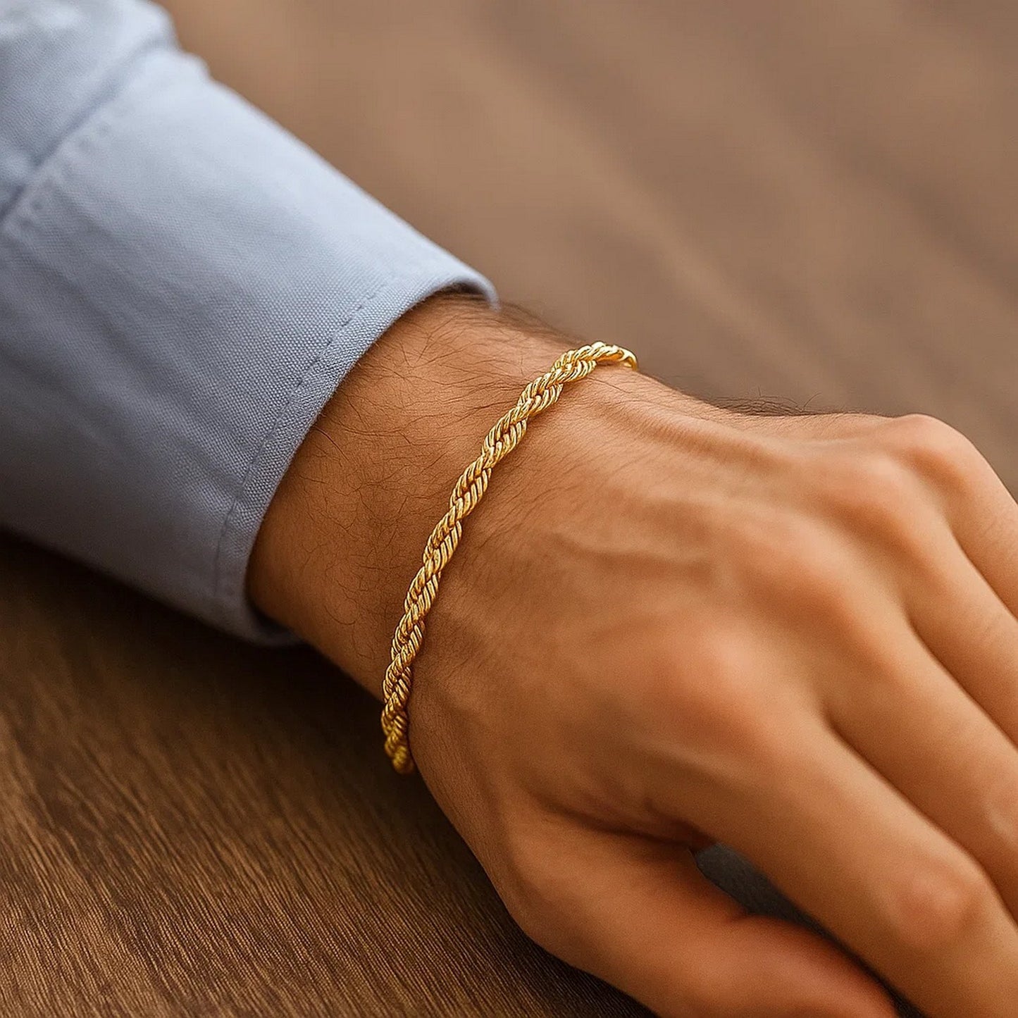 Silk Rope Chain Bracelet in 14k Yellow Gold (4.30 mm)