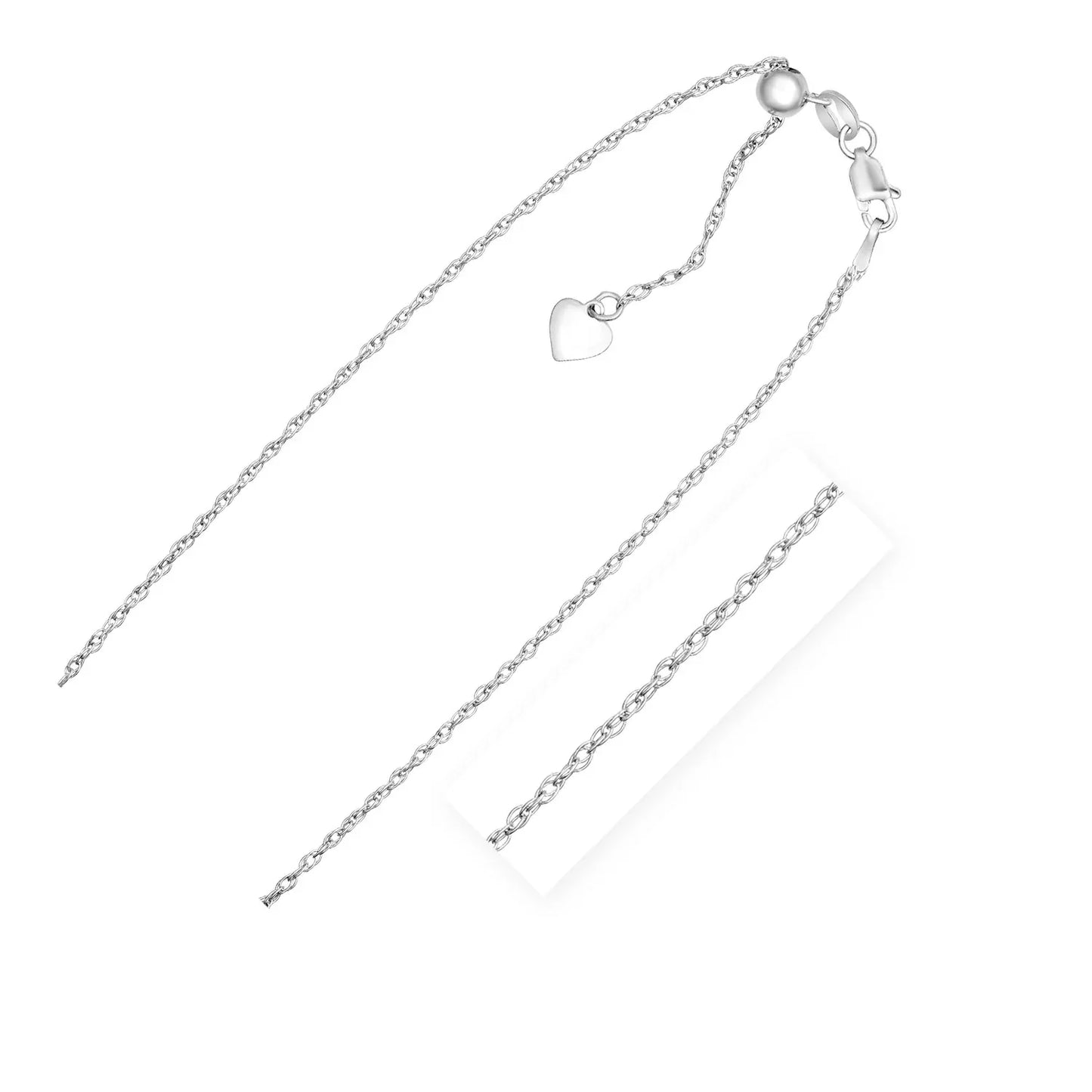 Sterling Silver 1.5mm Adjustable Rope Chain (1.50 mm) - Peelerie