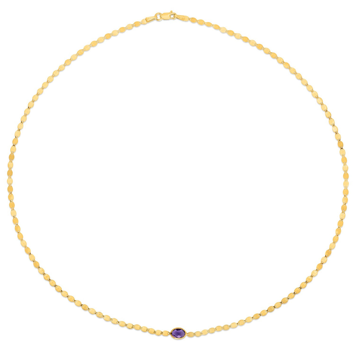 14k yellow gold chain set with amethyst