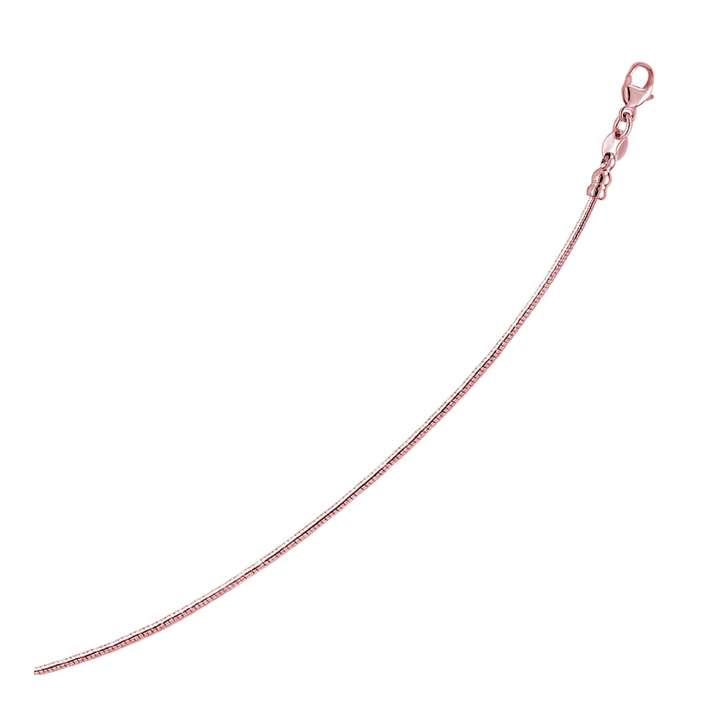 14k Rose Gold Necklace in a Round Omega Chain Style