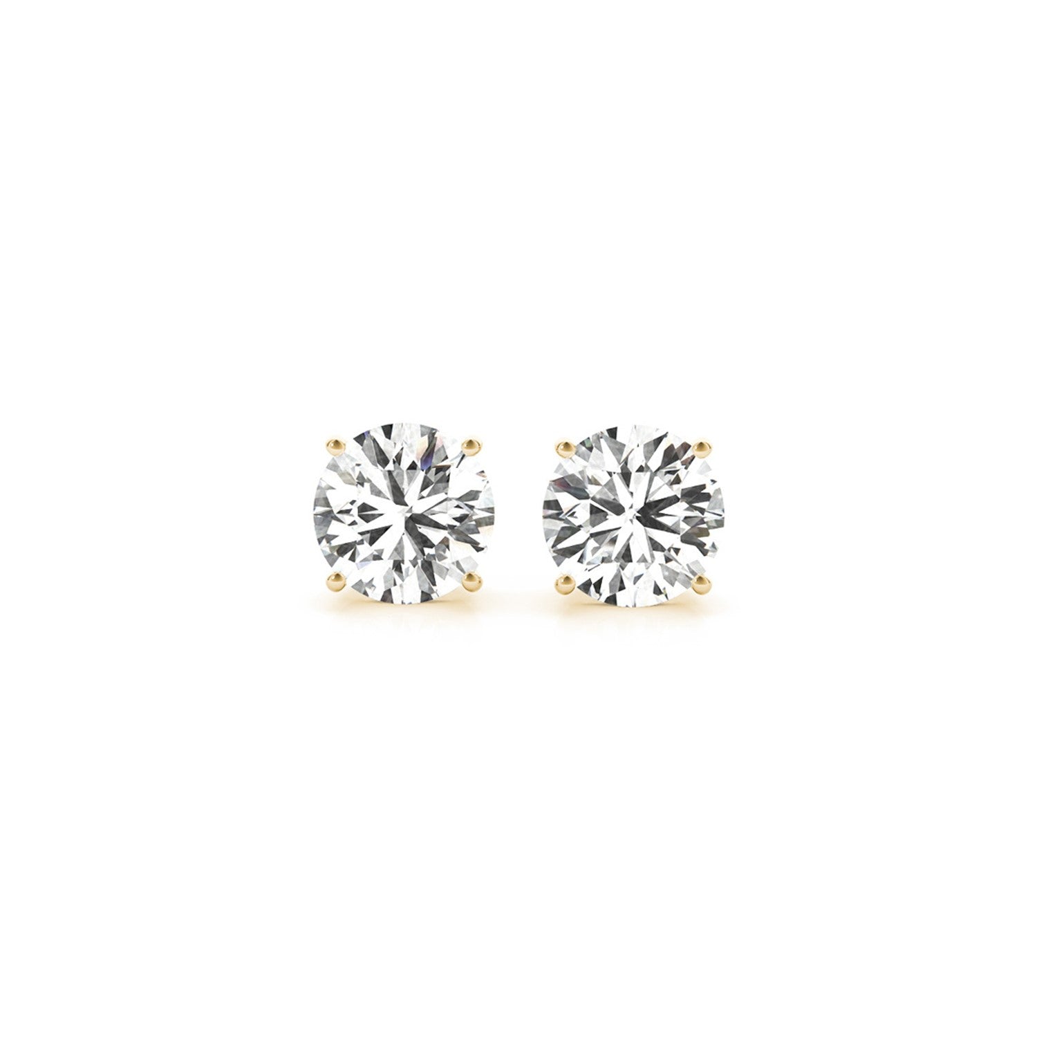 2 cttw Certified IGI Lab Grown Round Diamond Earrings 14k Yellow Gold (G/VS2) in a sleek high-contrast midnight luxury editor