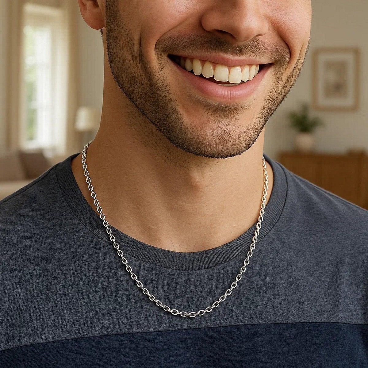 Sterling silver, rhodium plated chain