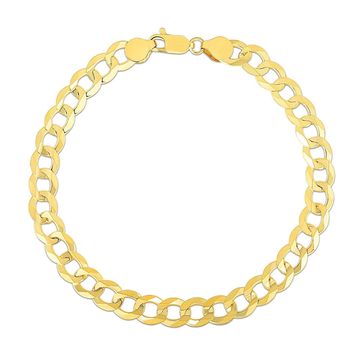 10k Yellow Gold Curb Bracelet (7.00 mm) - Peelerie