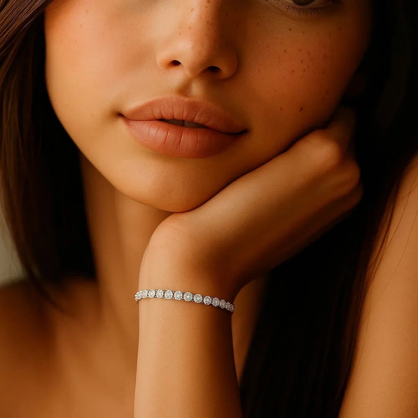 Lab Grown Round Diamond Tennis Bracelet in 14k White Gold (4 cctw F/G VS2/SI1) - Peelerie