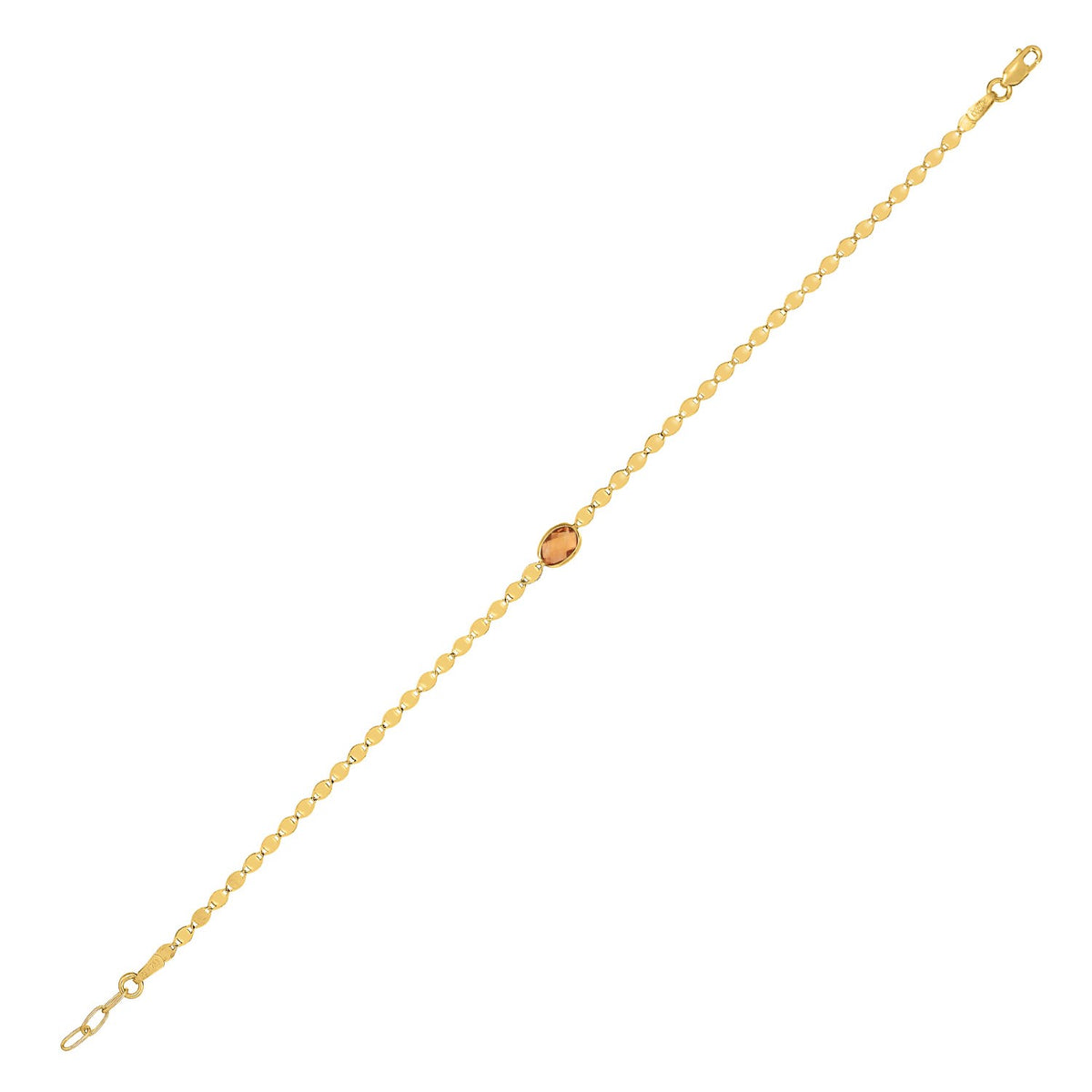 14k yellow gold chain set with citrine