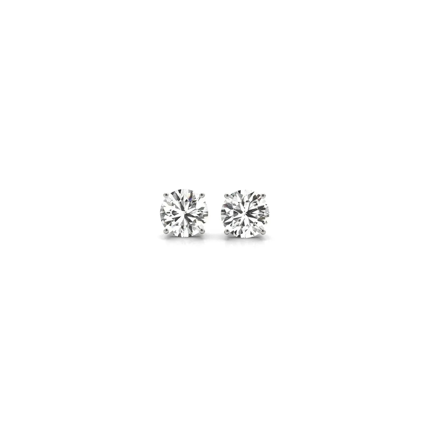 1/2 cttw Lab Grown Round Diamond Stud Earrings 14k White Gold (G/VS2) in a sleek high-contrast midnight luxury editorial styl