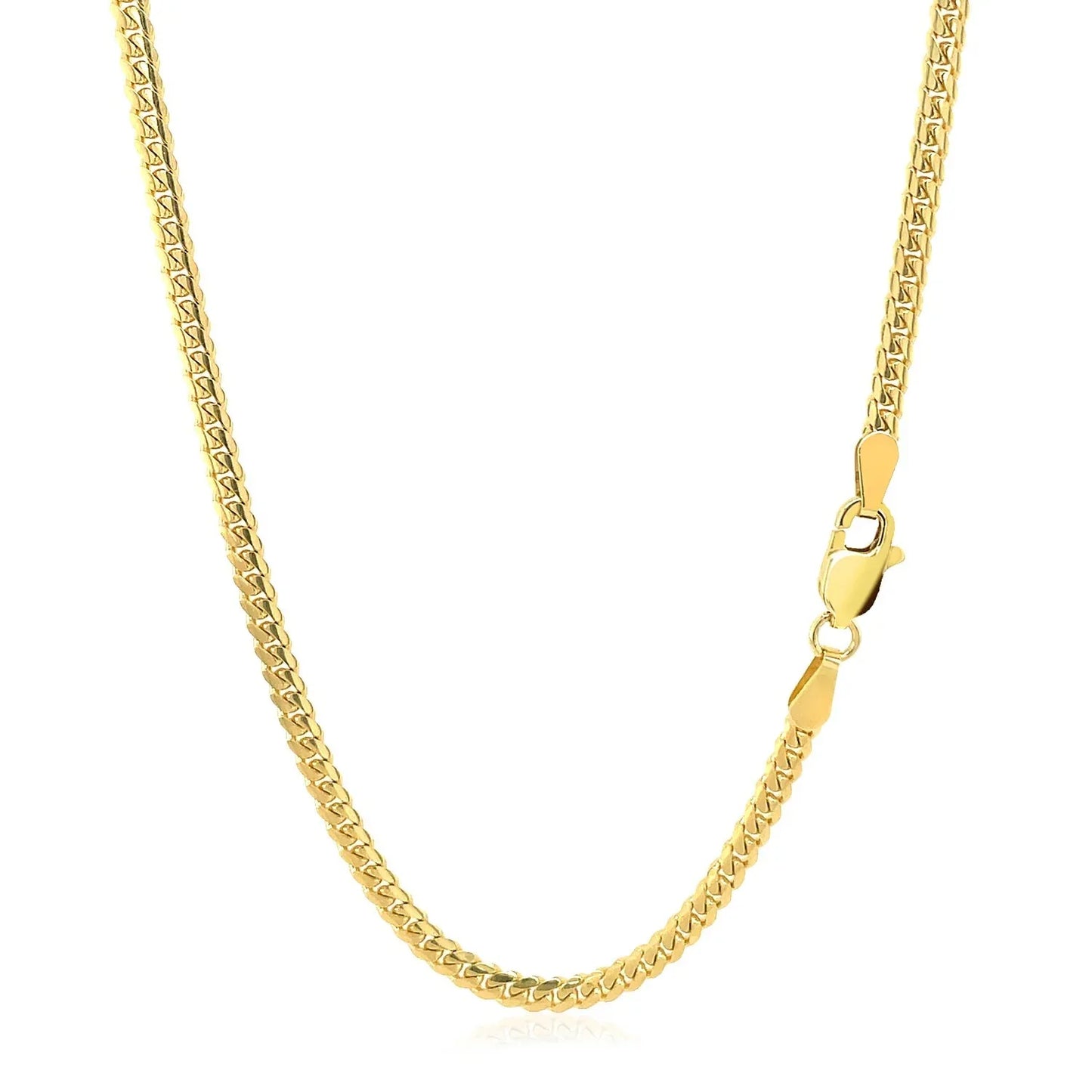10k Yellow Gold Classic Solid Miami Cuban Chain (2.60 mm) - Peelerie