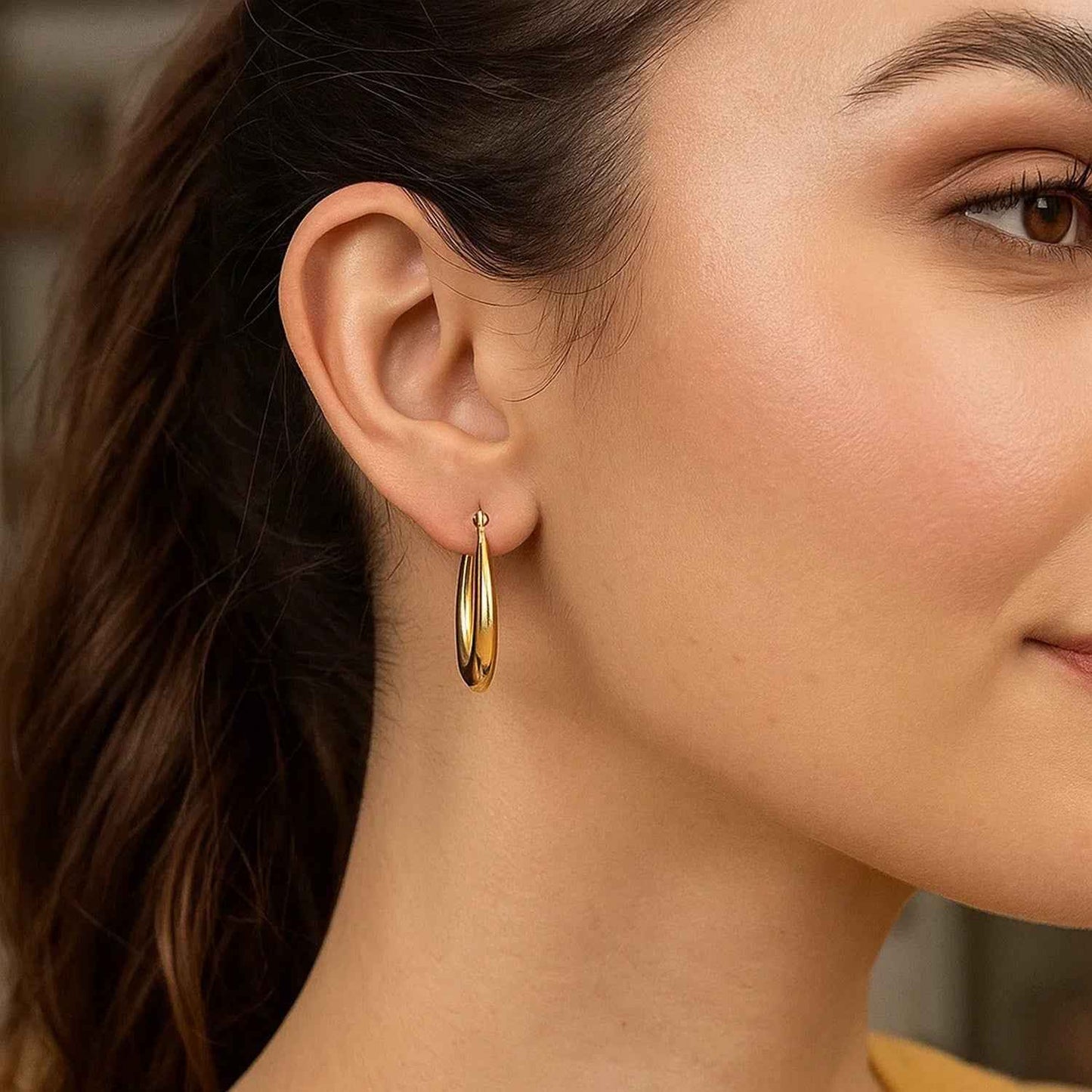 10k yellow gold hoop earrings