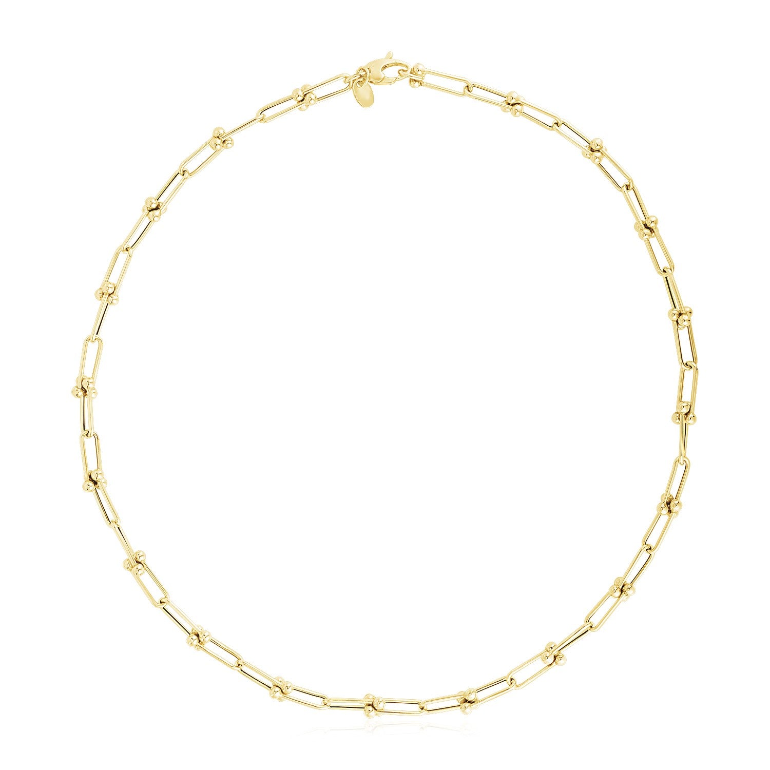 14k Yellow Gold High Polish Jax Link Chain (5.90 mm) in a sleek high-contrast midnight luxury editorial style
